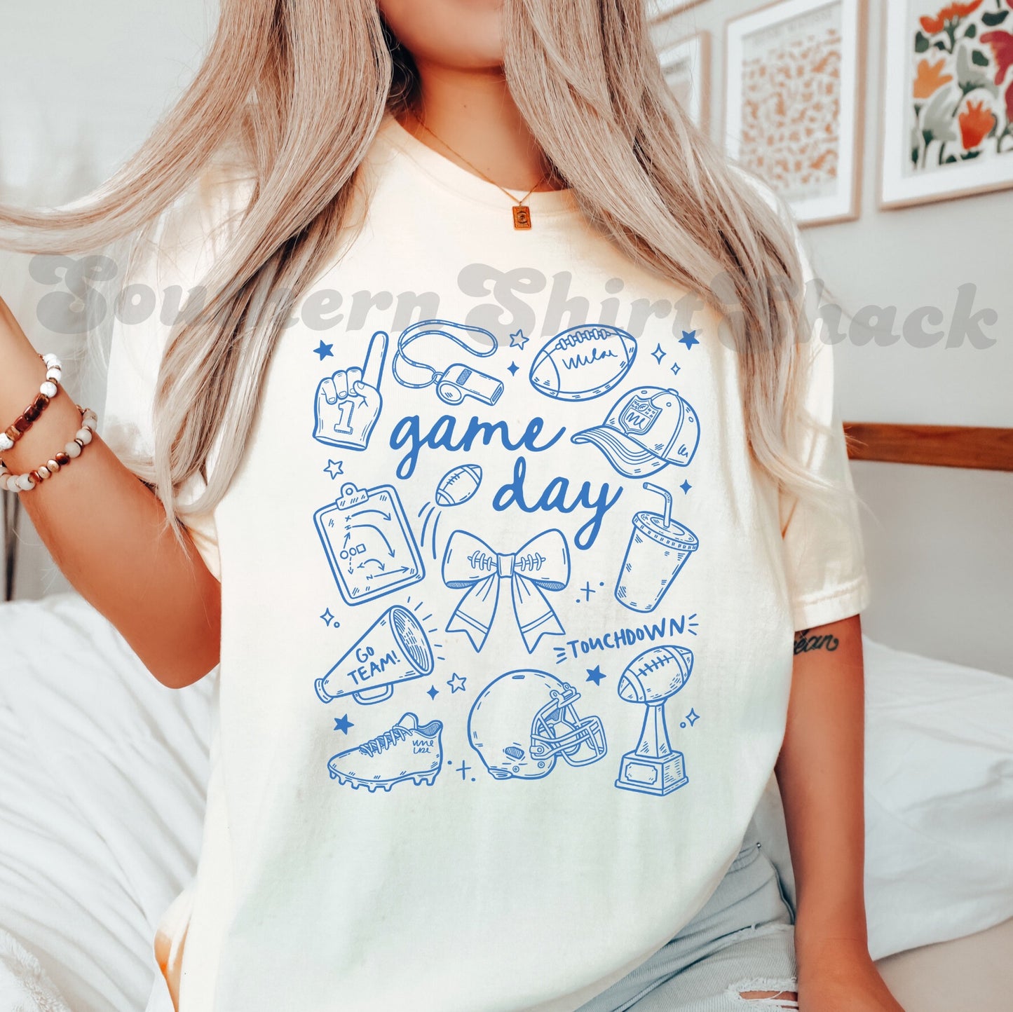 Girly Football Gameday | Multiple Color Options | Comfort Colors Tee