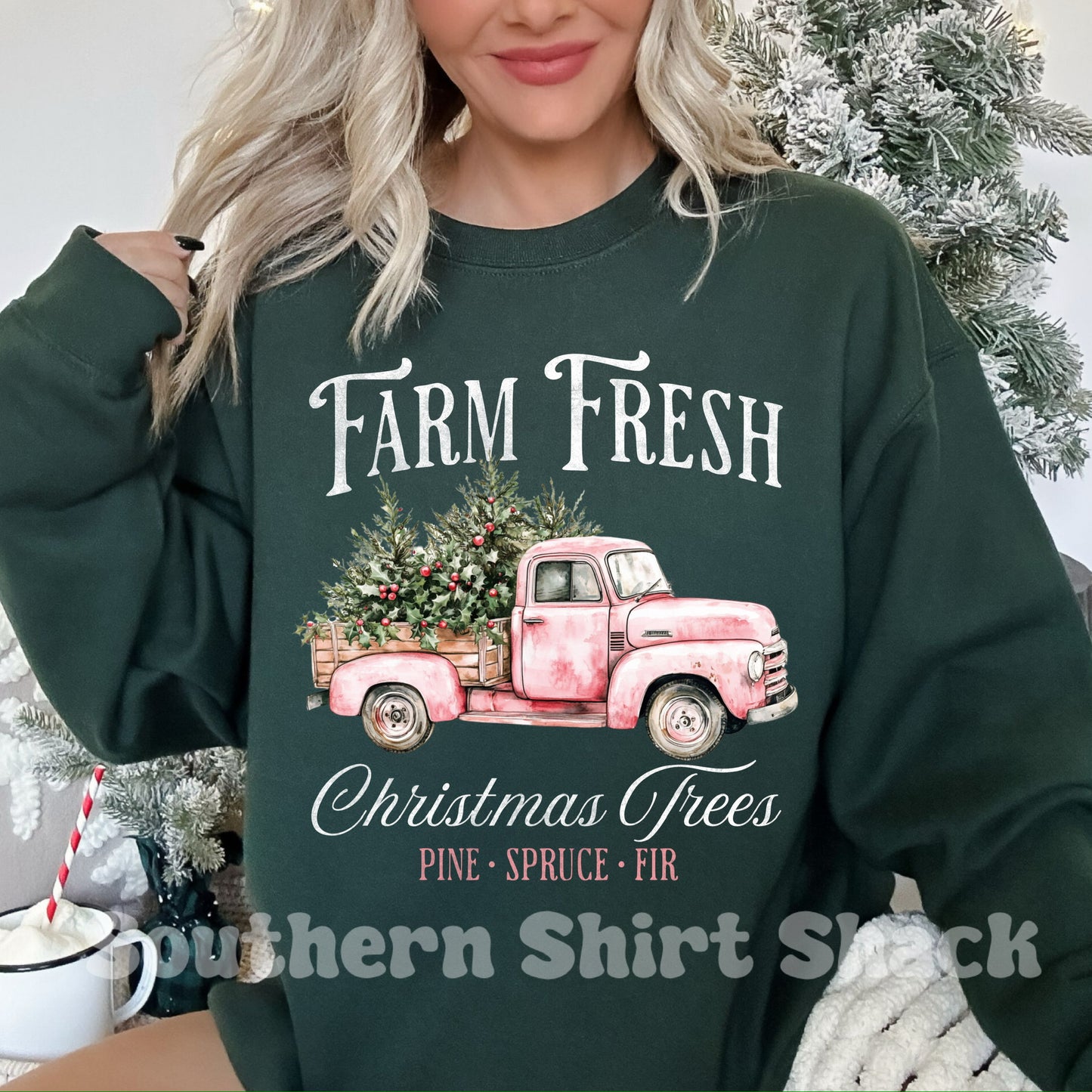 Farm Fresh Christmas Trees | Forest Green Sweatshirt