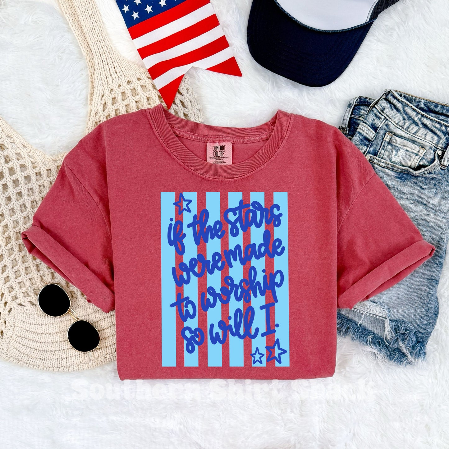 If the Stars were made to worship |Crimson Comfort Colors Tee