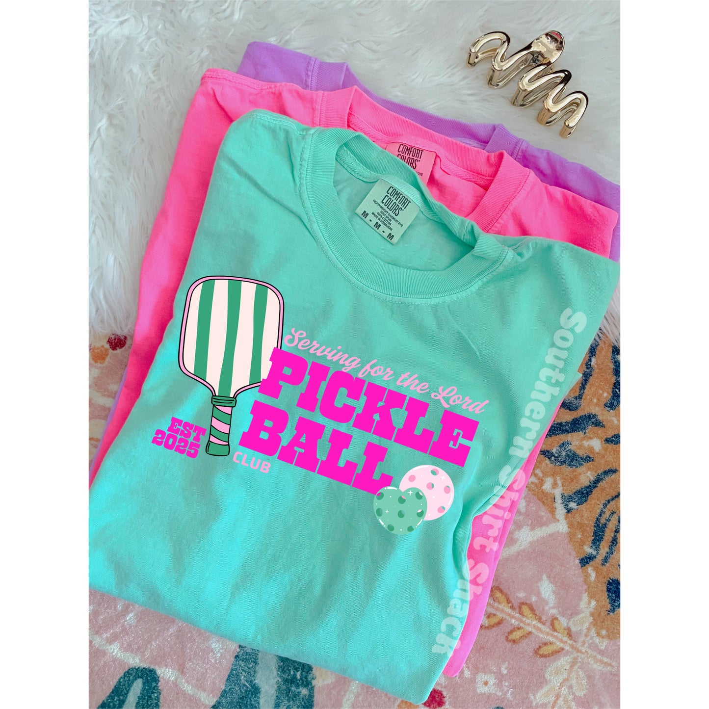 Serving for the Lord Pickle Ball Comfort Colors tee | Island Reef