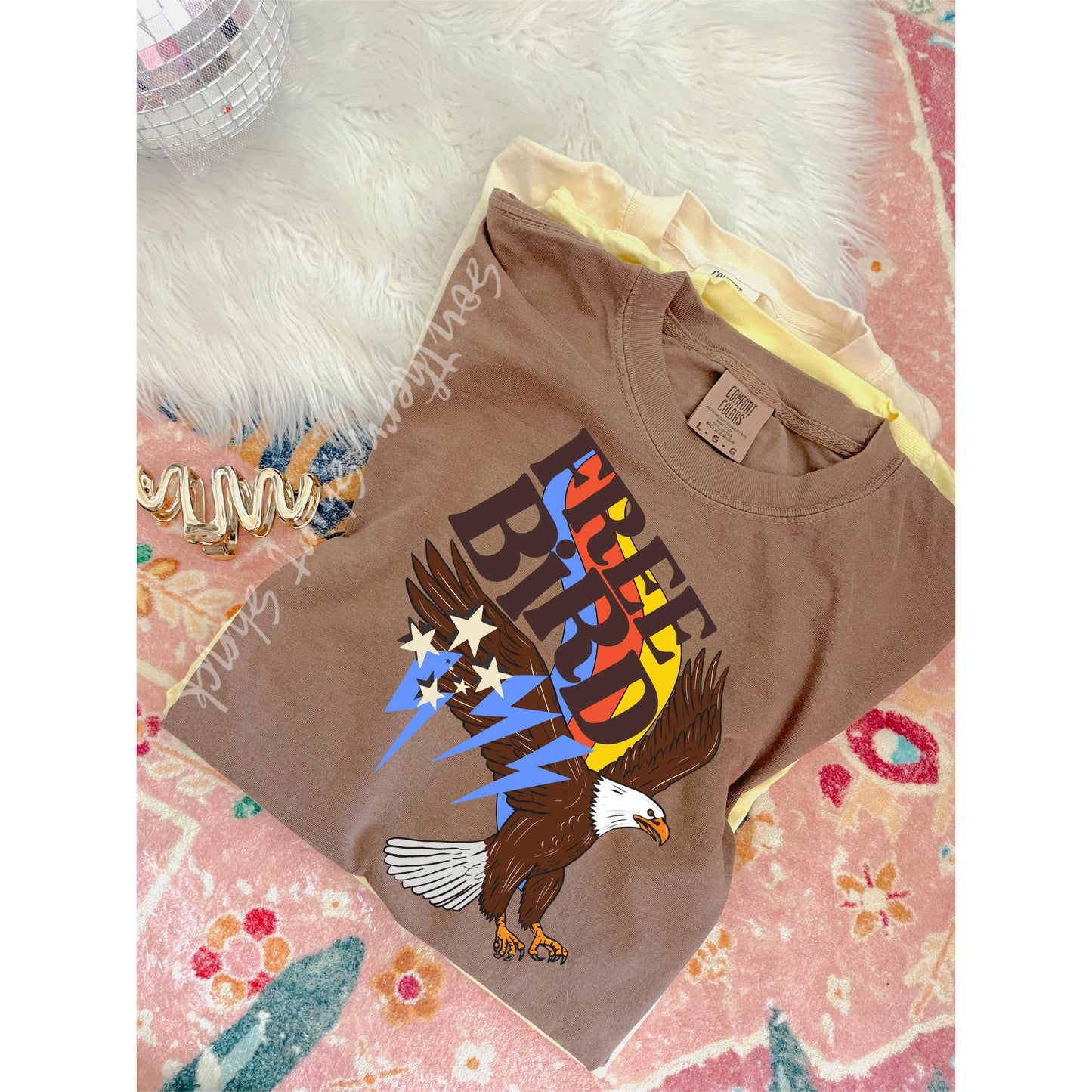 Retro Freebird Comfort Colors tee | Espresso