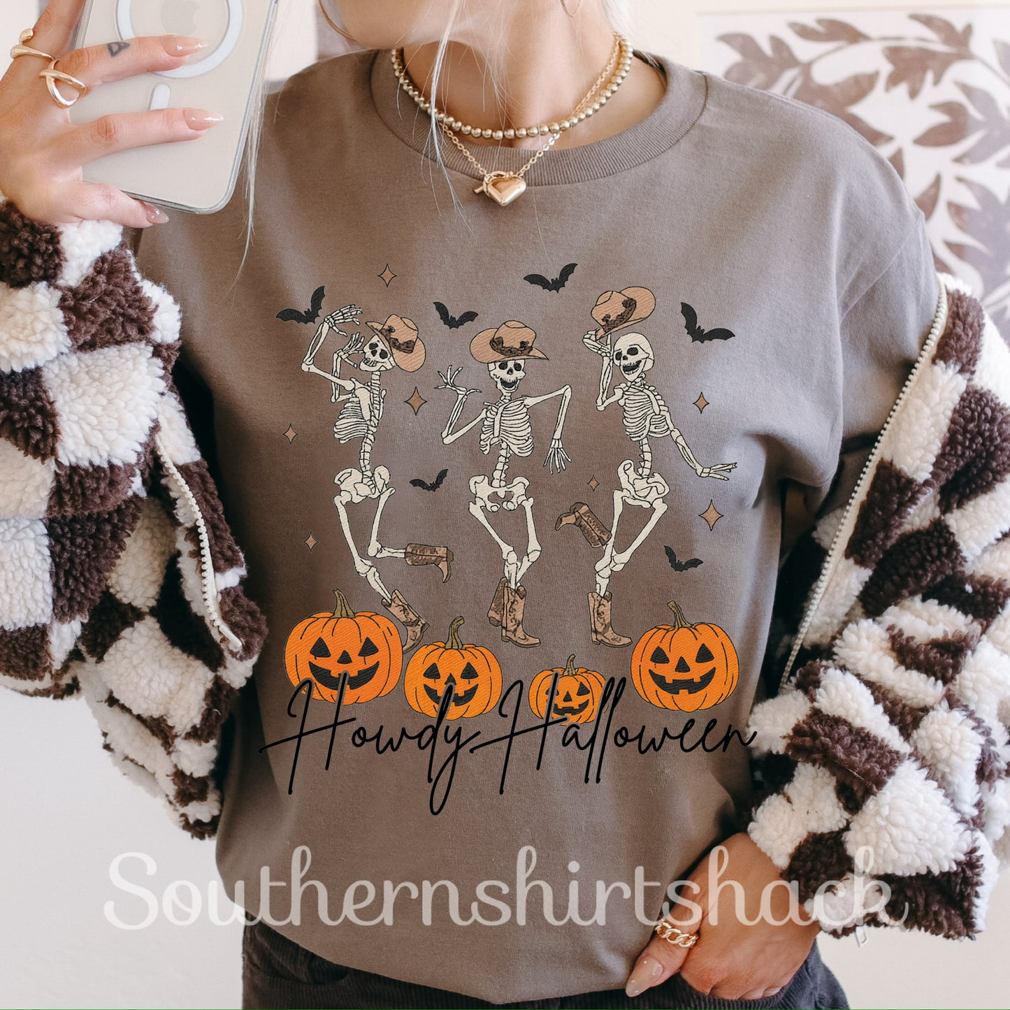 Dancing Cowboy Skellies Comfort Colors tee | Espresso