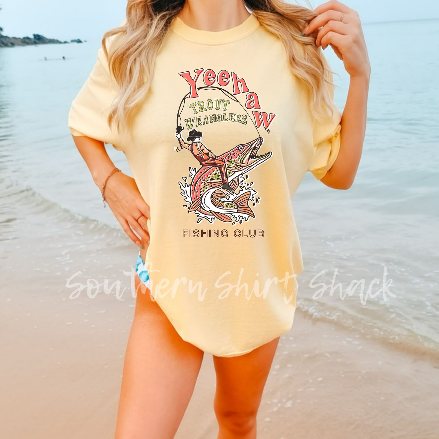 Cowboy Trout Comfort Colors tee | Banana