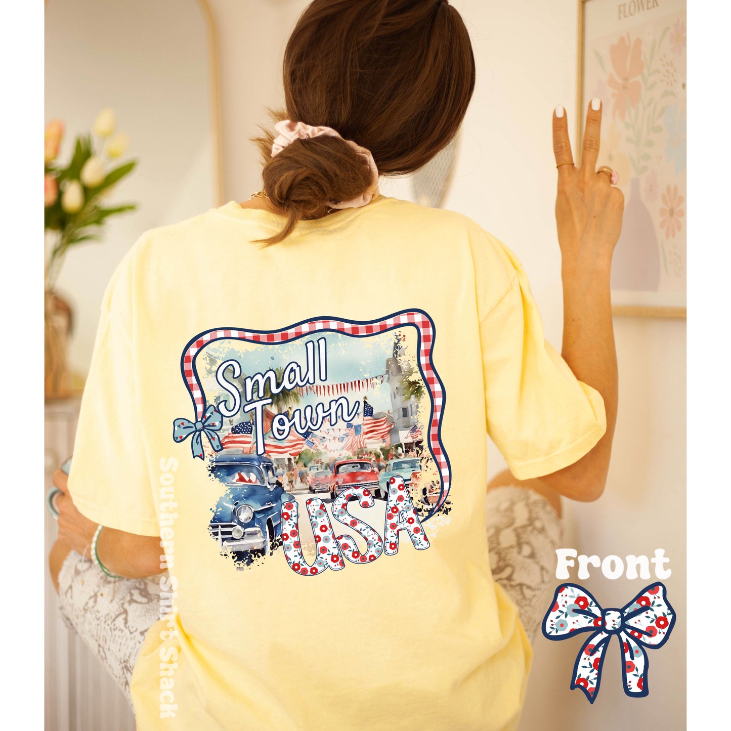 Small Town USA Comfort Colors tee | Banana