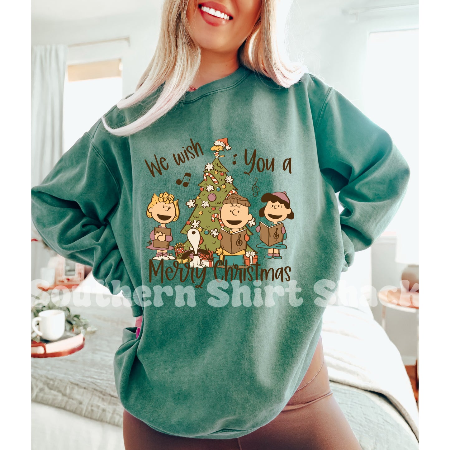 Charlie Brown Christmas | Light Green Comfort Colors Sweatshirt