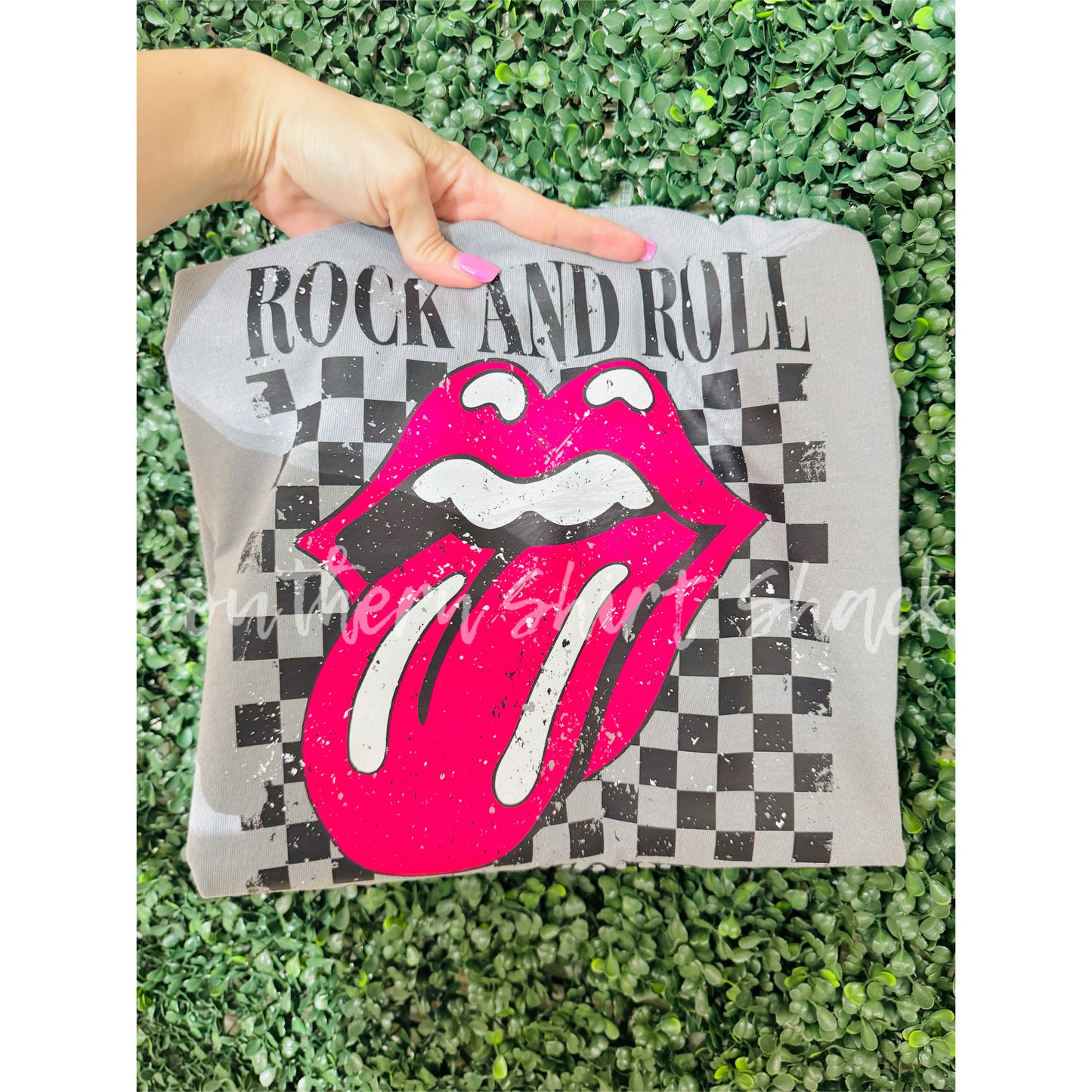 Rock n Roll Tongue Comfort Colors Tee | Granite