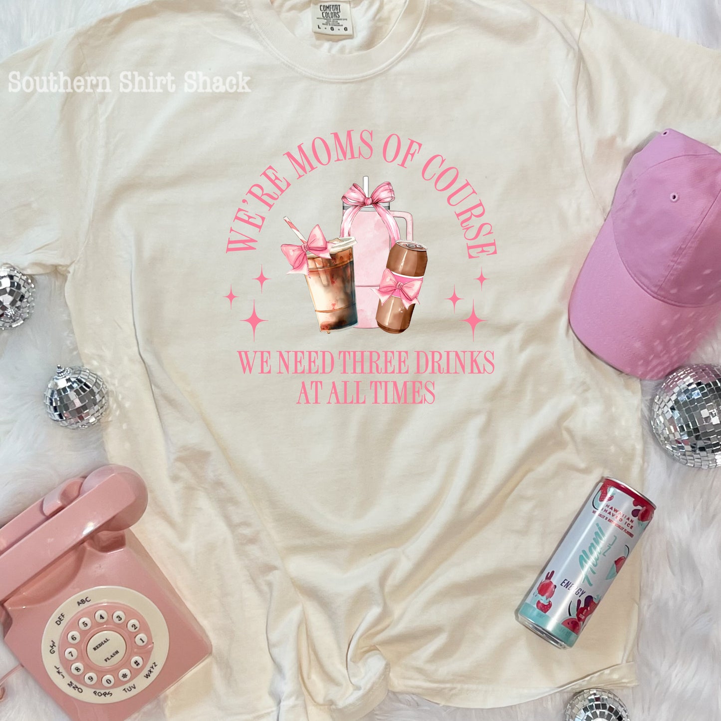 Moms need 3 drinks | Comfort Colors Tee