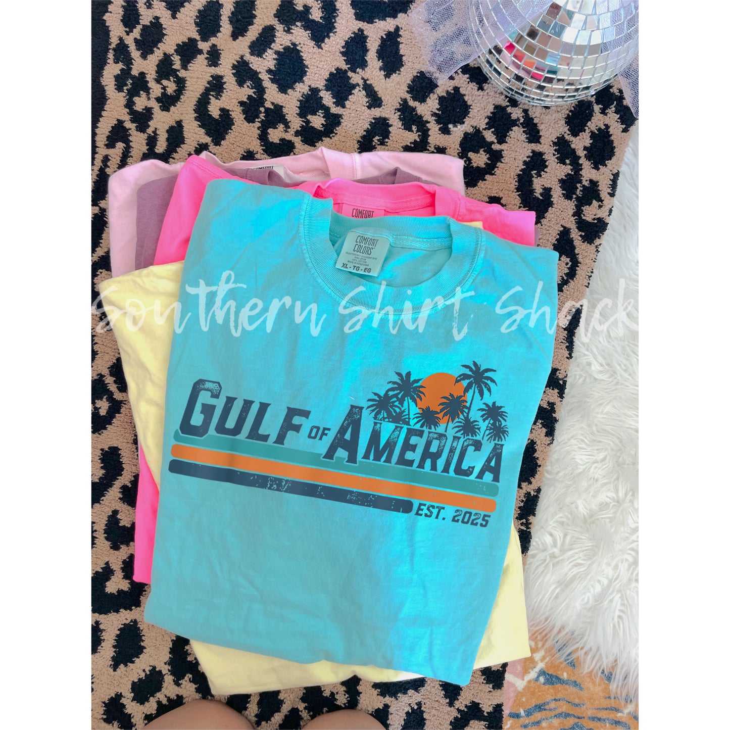 Retro Gulf of America Comfort Colors tee | Lagoon Blue