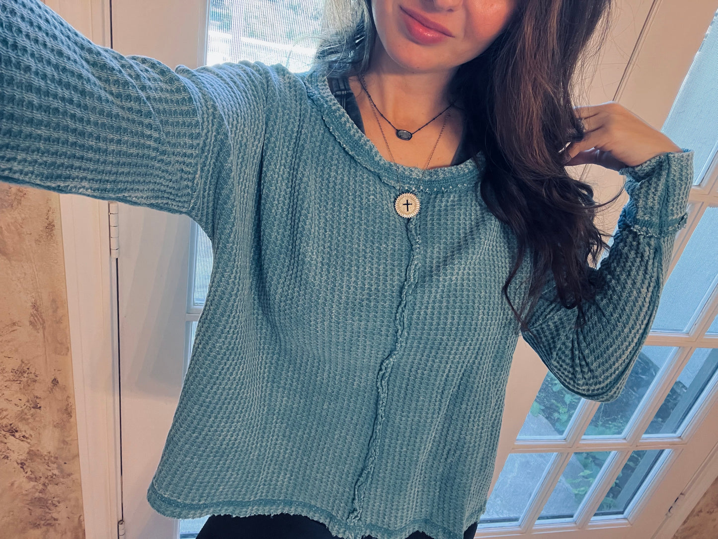 Baby waffle long sleeve top | ready to ship