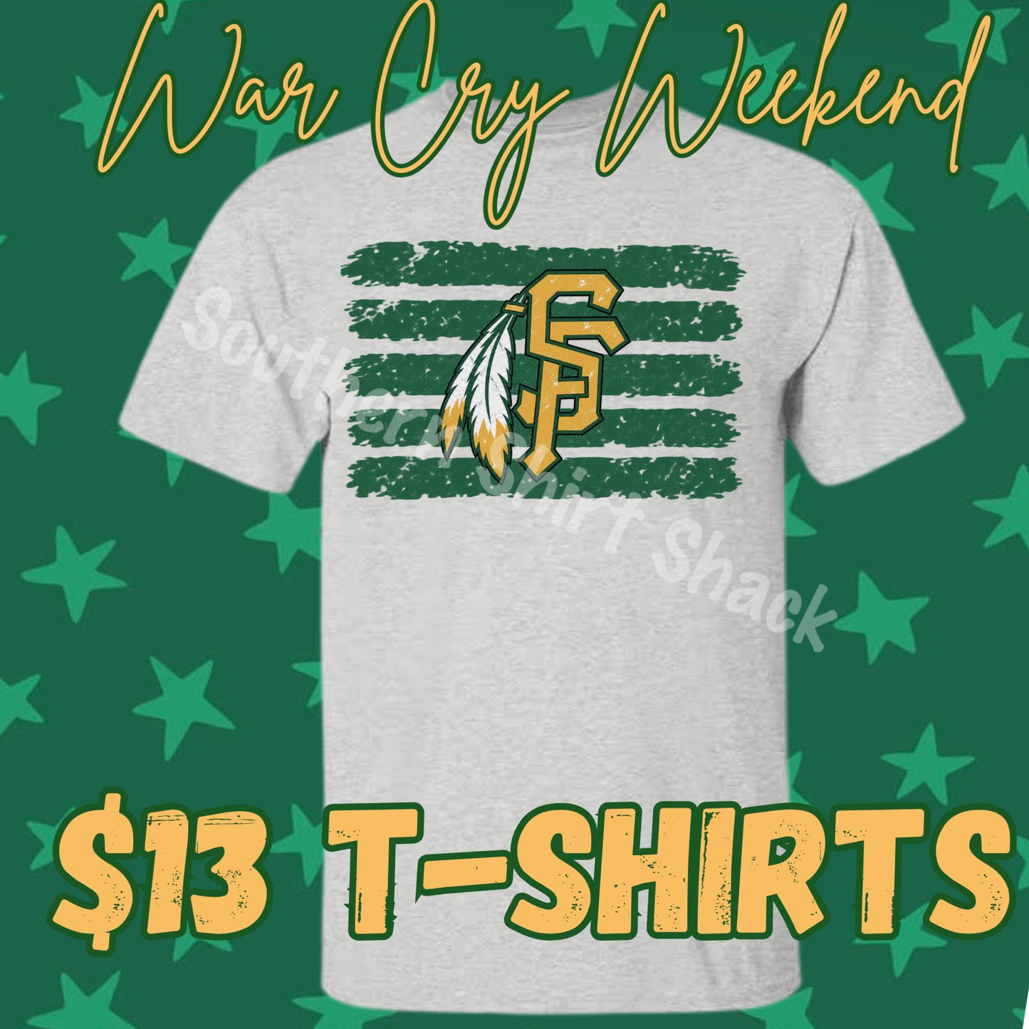 WAR CRY WEEKEND SF STRIPED TEE| NO COUPON CODES ALLOWED | Gildan Dryblend | YOUTH XS-ADULT 3X