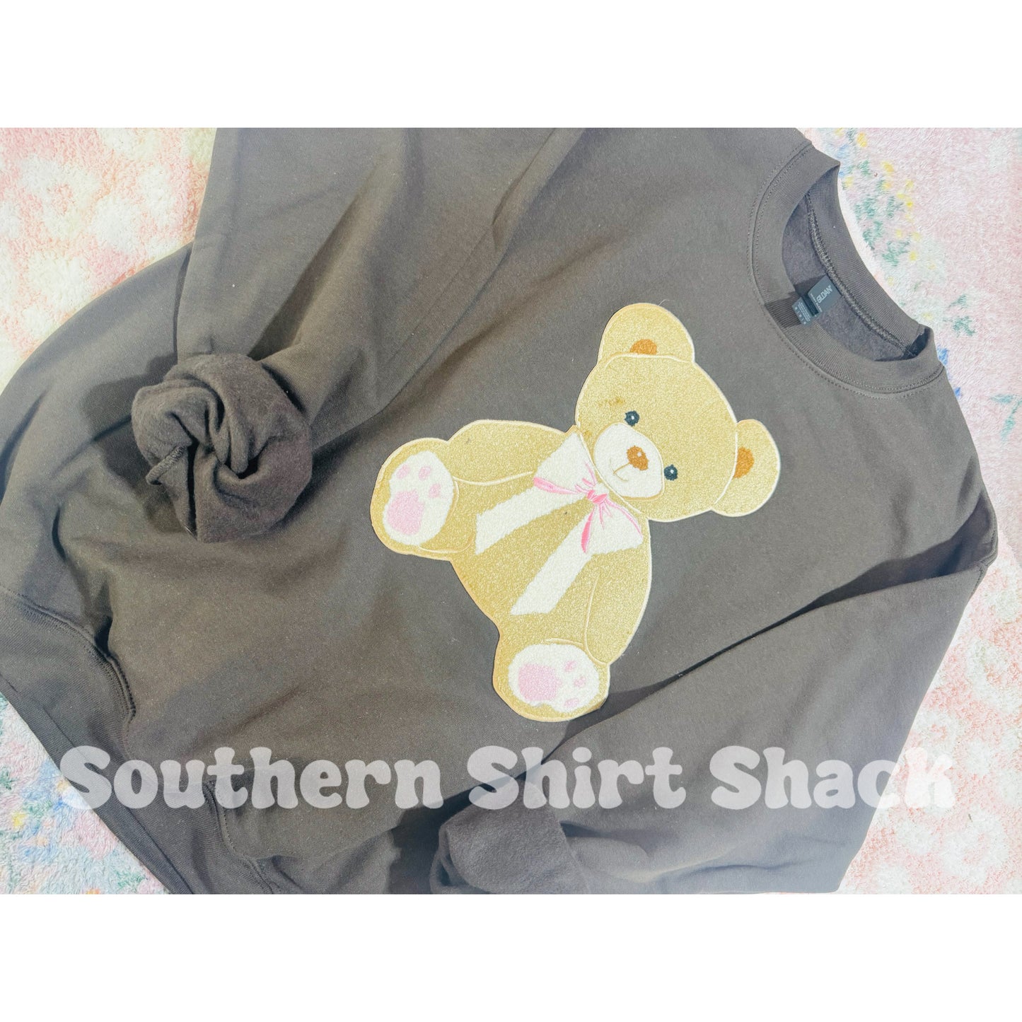 Coquette Teddy Patch Chocolate Sweatshirt