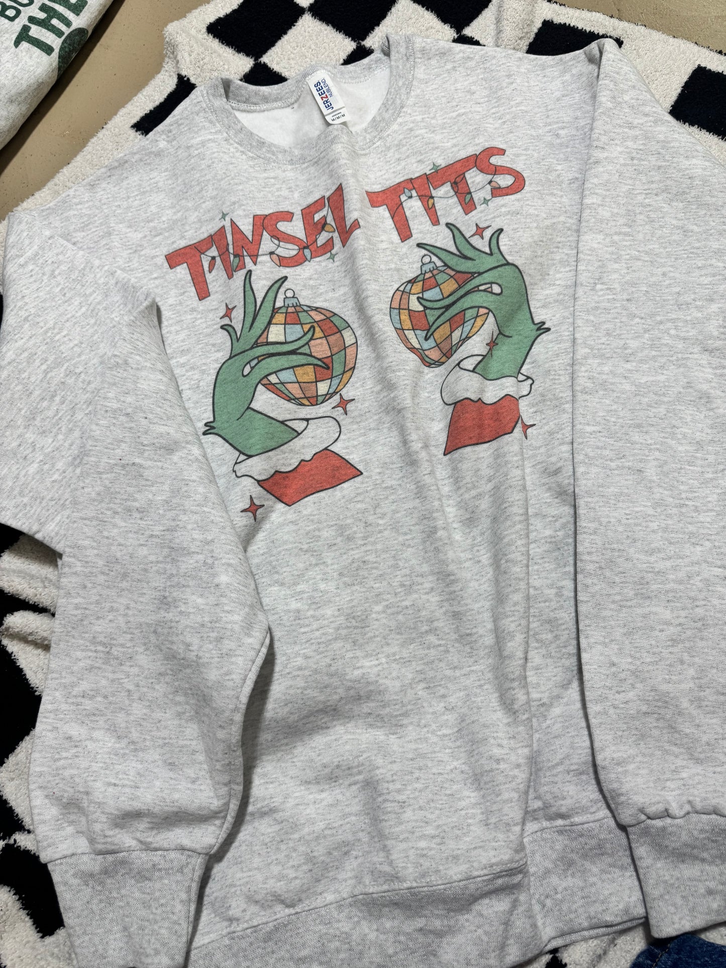 Tinsel tits sweatshirt | m | READY TO SHIP