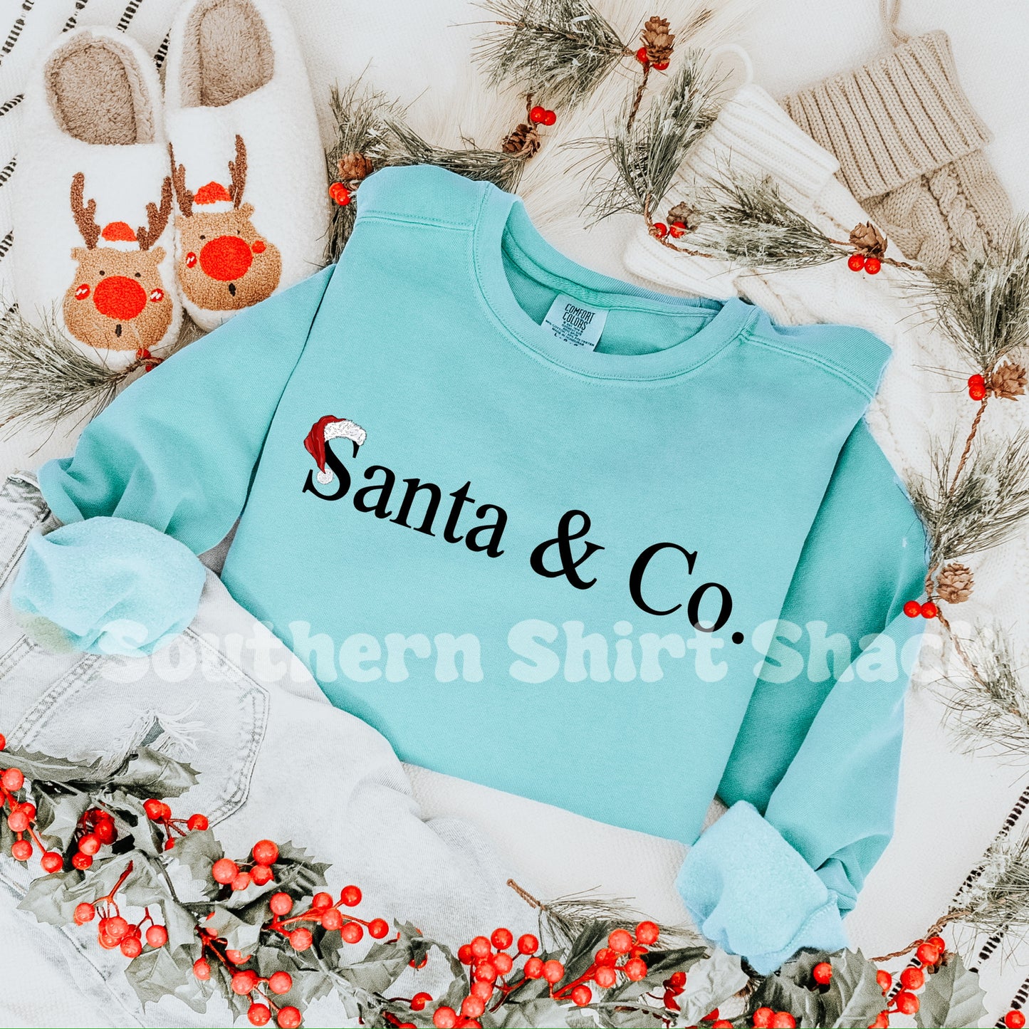 Santa & Co. |Chalky Mint Comfort Colors Sweatshirt