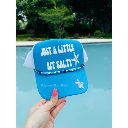 A little bit salty PUFF PRINT | trucker hat with hat charm