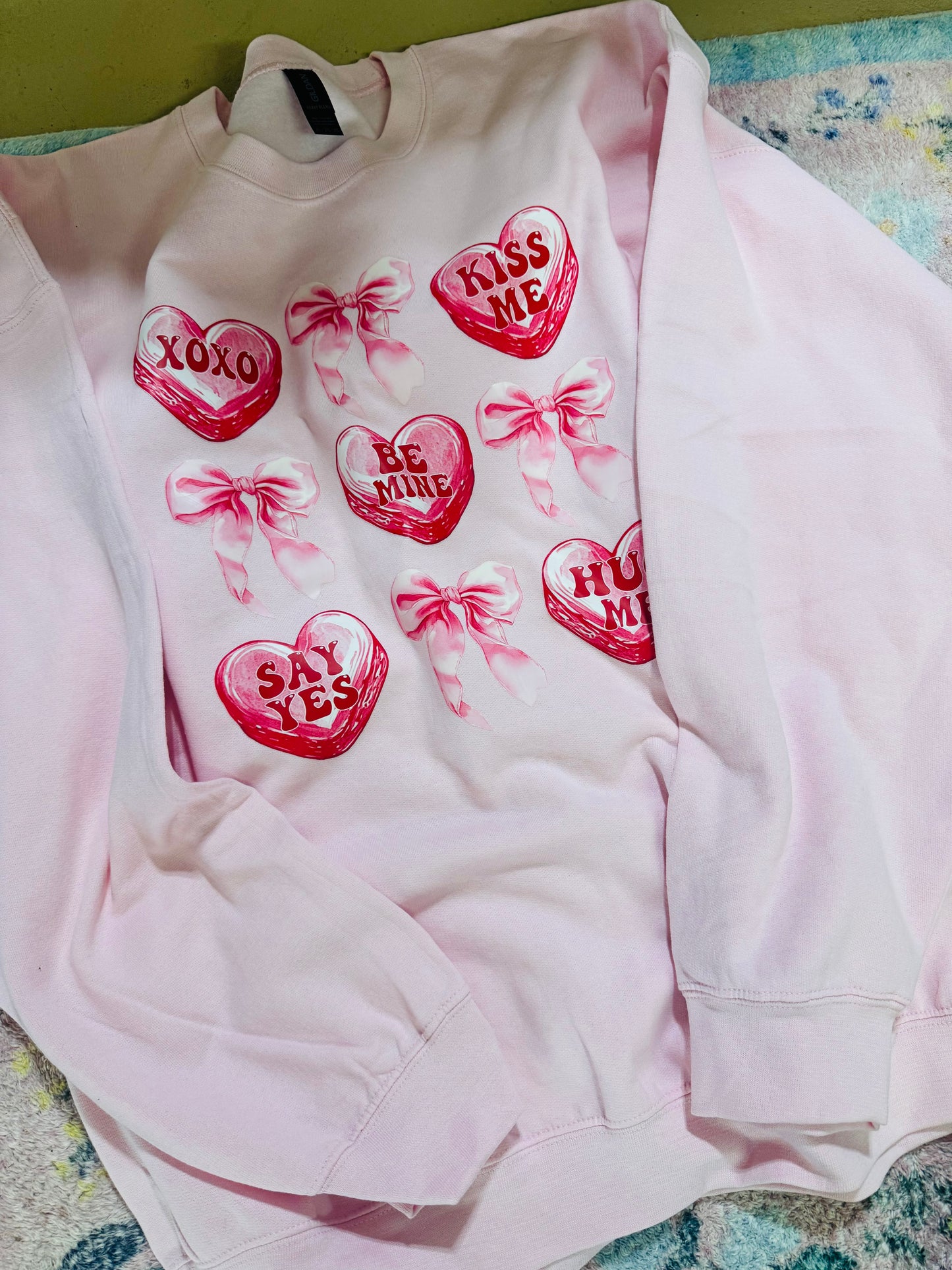 Coquette hearts sweatshirt 2XL READY TO SHIP
