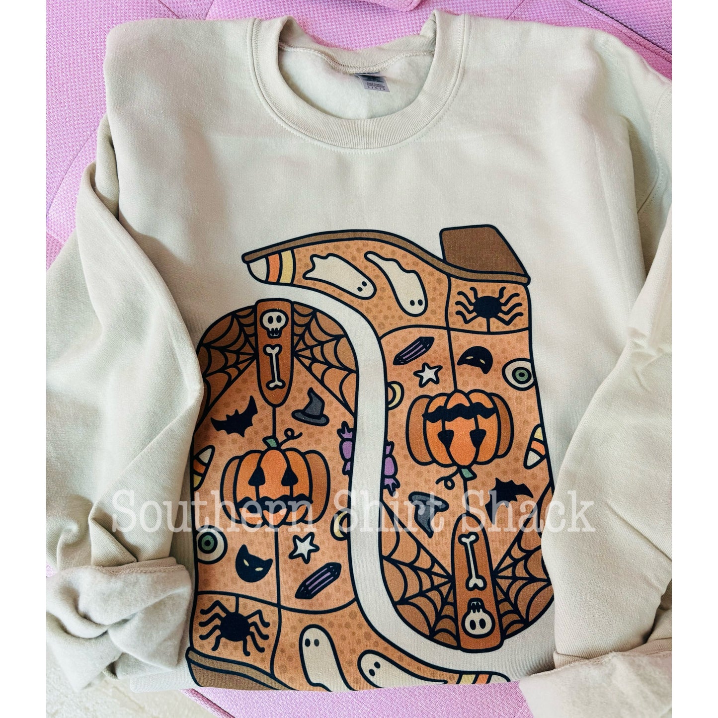 Halloween Cowboy Boots | Sand Sweatshirt