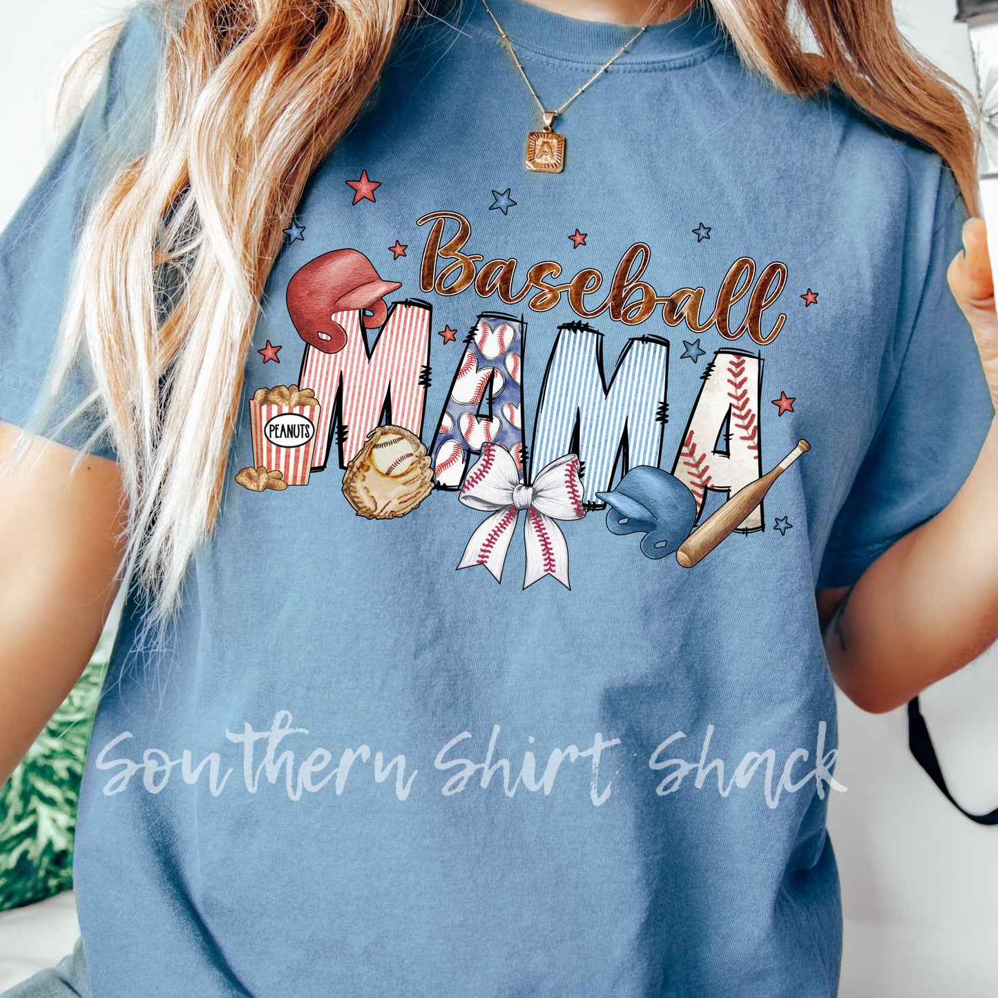 Baseball Mama Comfort Colors tee | Blue Jean