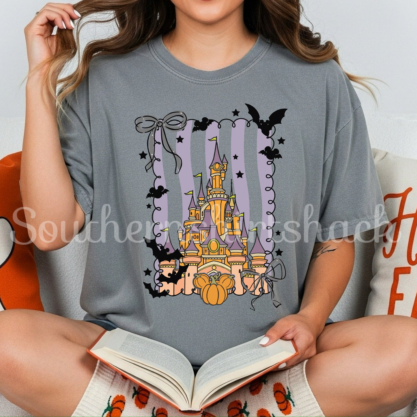 Magical Castle Halloween Comfort Colors tee | Granite