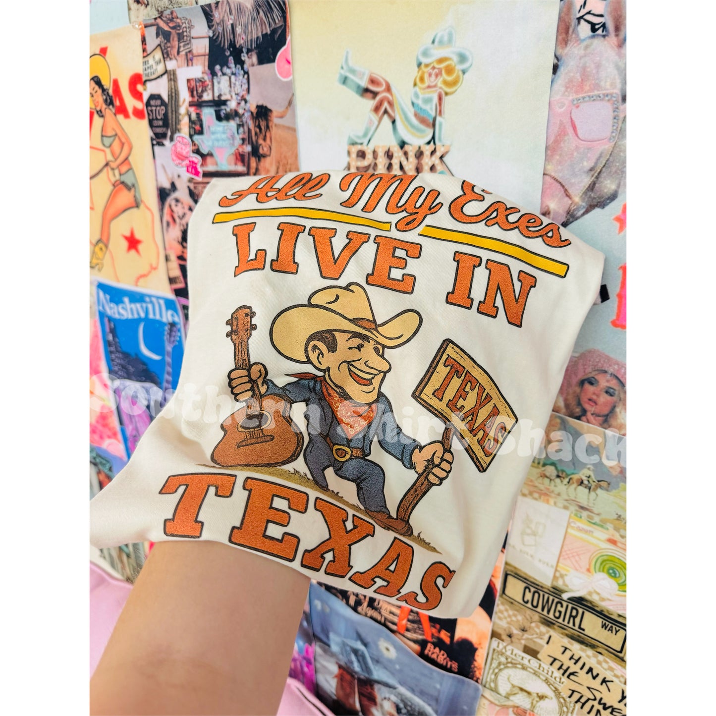 All my exes live in Texas Comfort Colors tee | Ivory