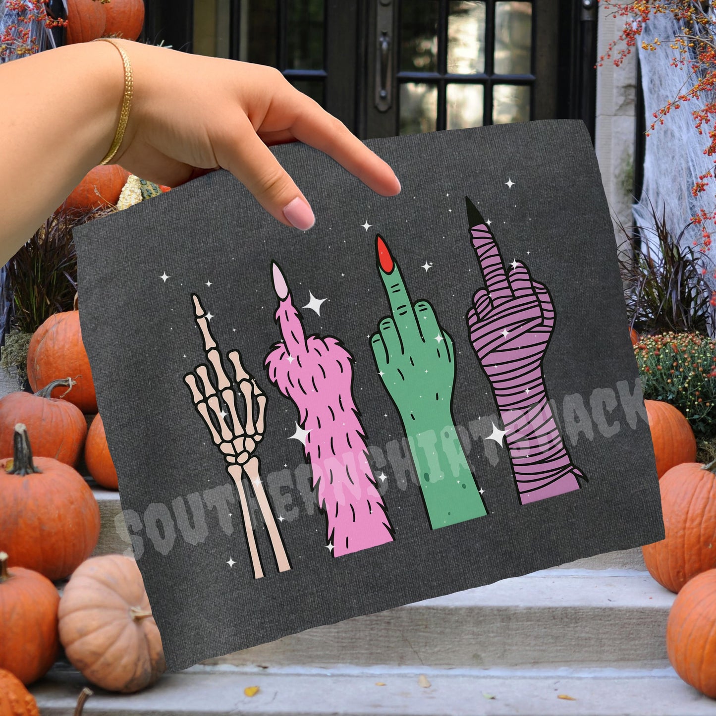 Halloween middle finger Comfort Colors Tee