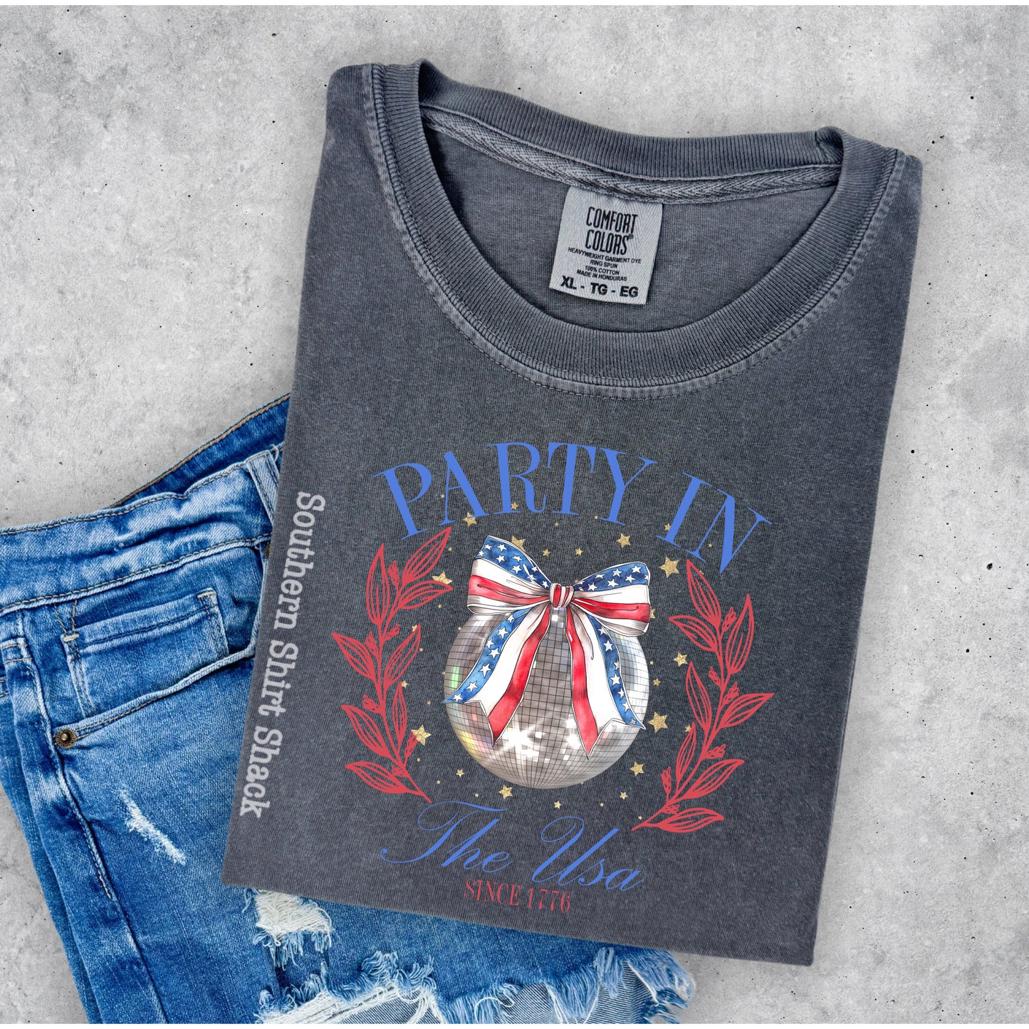 Preppy Party in the USA Comfort Colors Tee