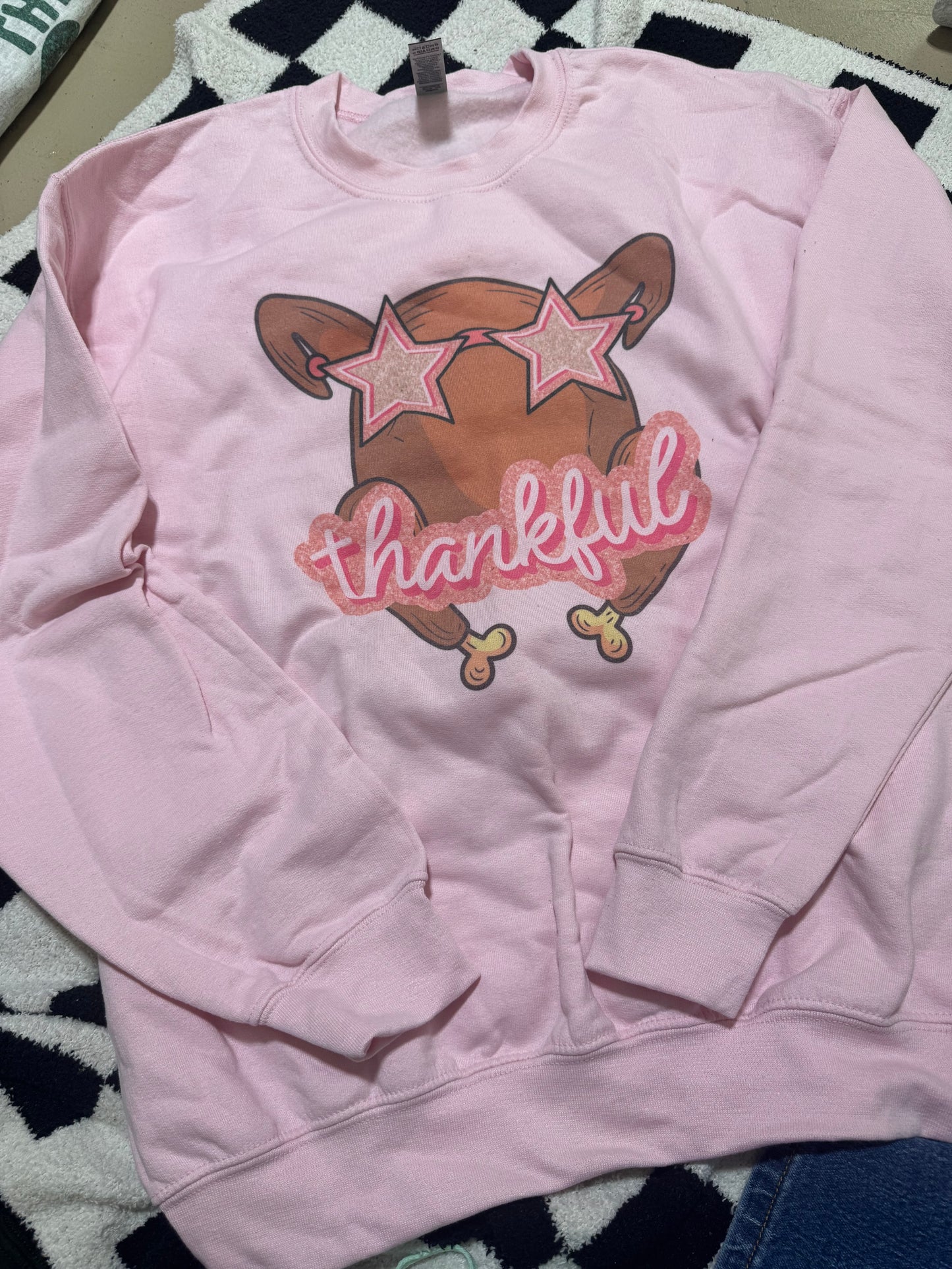 Thankful turkey sweatshirt | m | READY TO SHIP