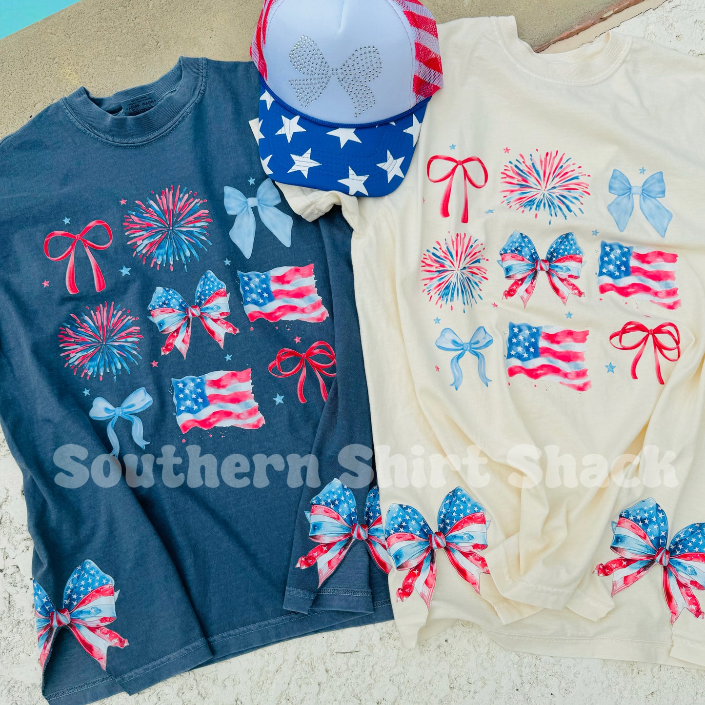 Patriotic Bows Comfort Colors tee