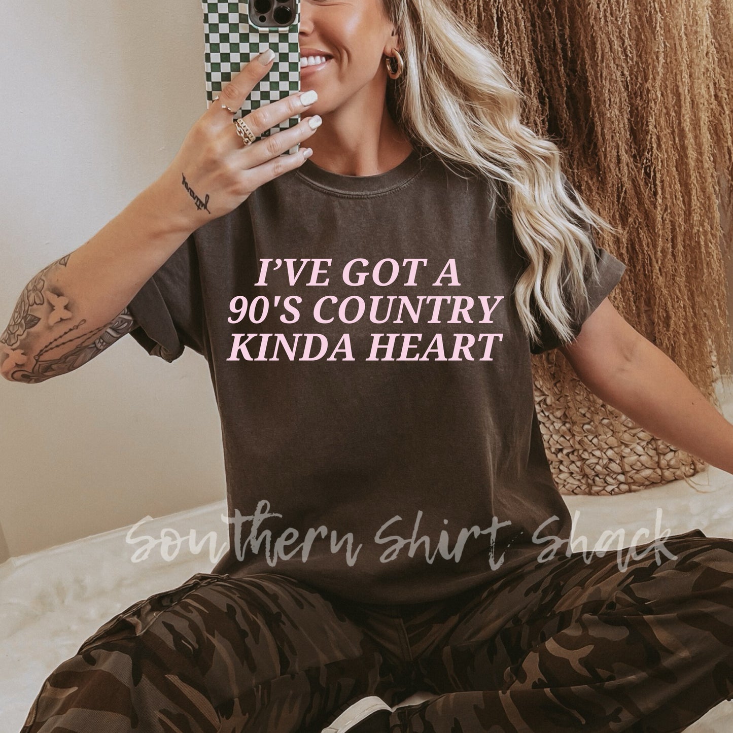 90’s Country Kinda Heart | Pepper Comfort Colors Tee