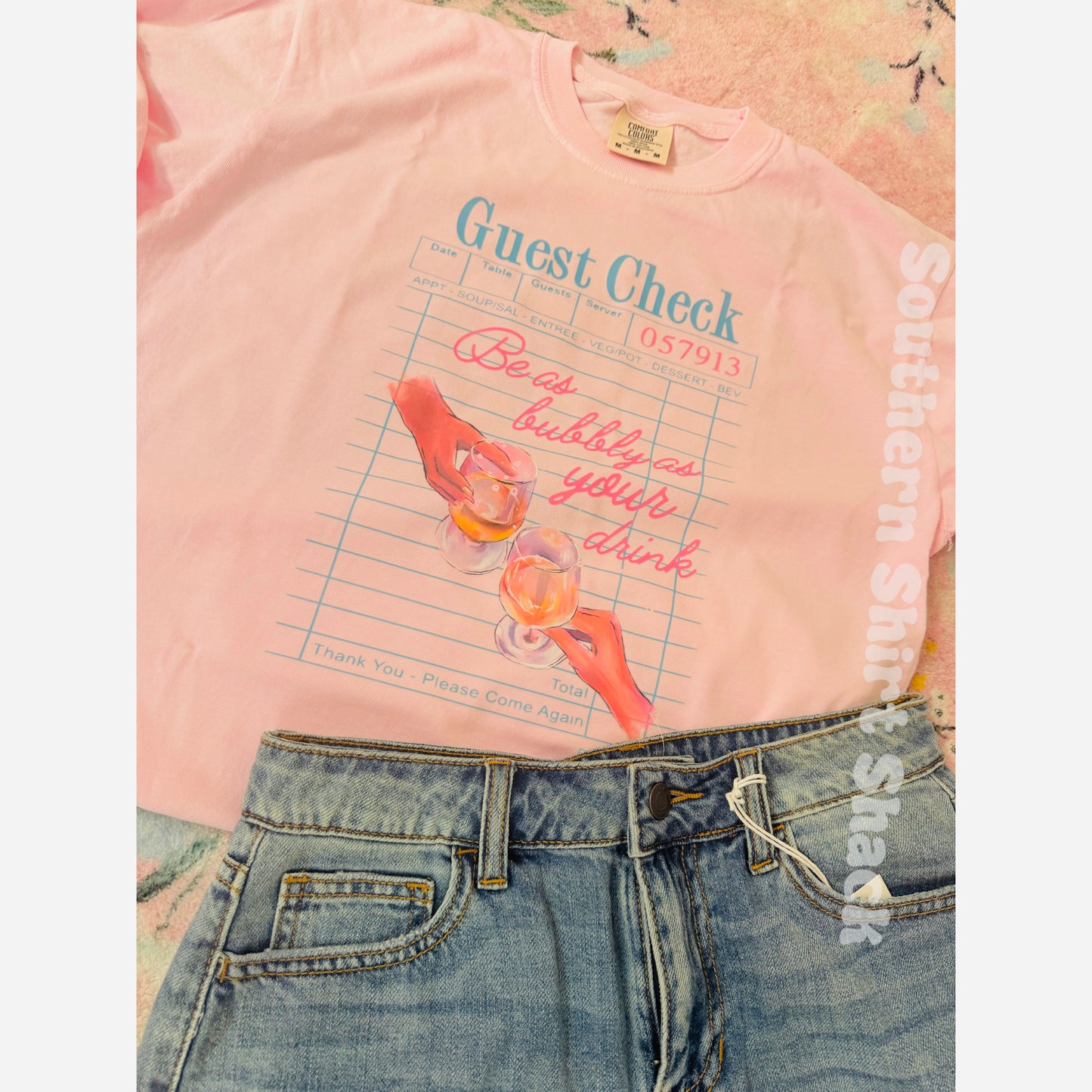 Be as bubbly as your drink Comfort Colors tee | Blossom
