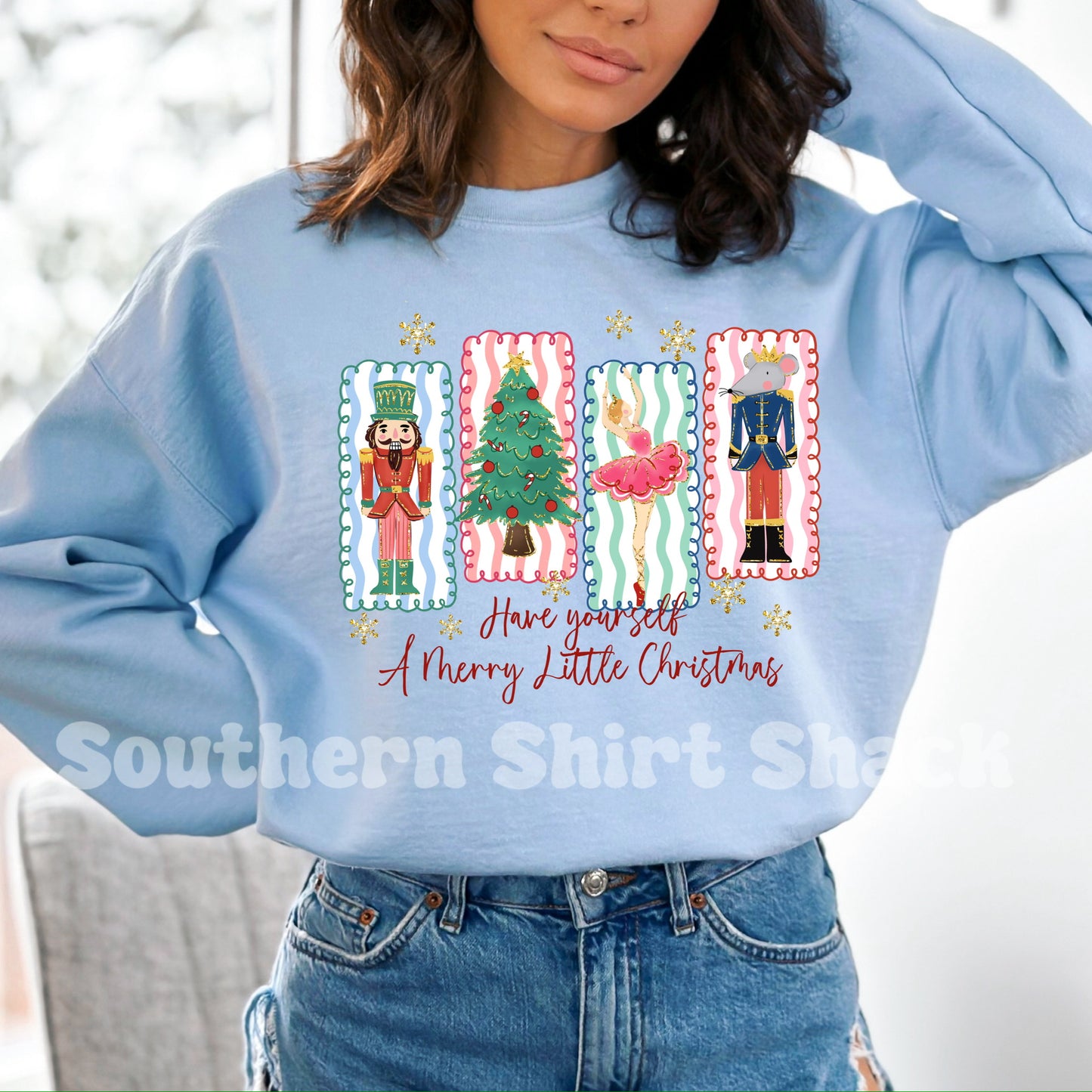 Have Yourself A Merry Little Christmas | Light Blue Sweatshirt