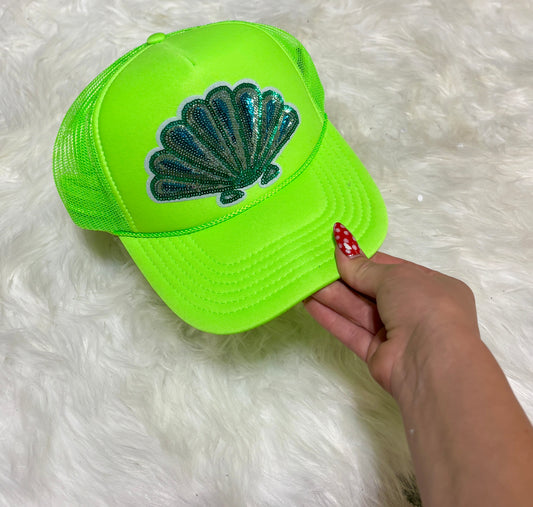 Sequin seashell trucker hat | READY TO SHIP