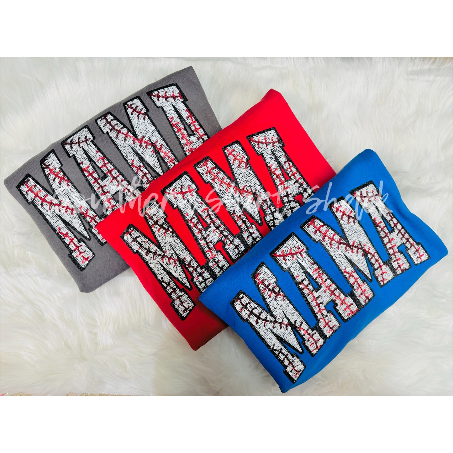 Sequin Baseball Mama Patch Sweatshirt | add color in notes at checkout