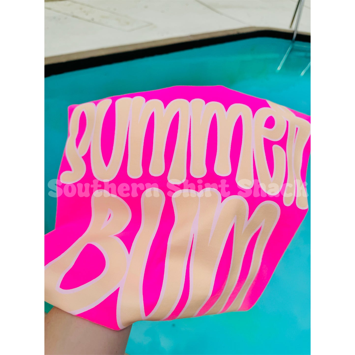 Groovy Summer Bum Comfort Colors tee | Neon Pink