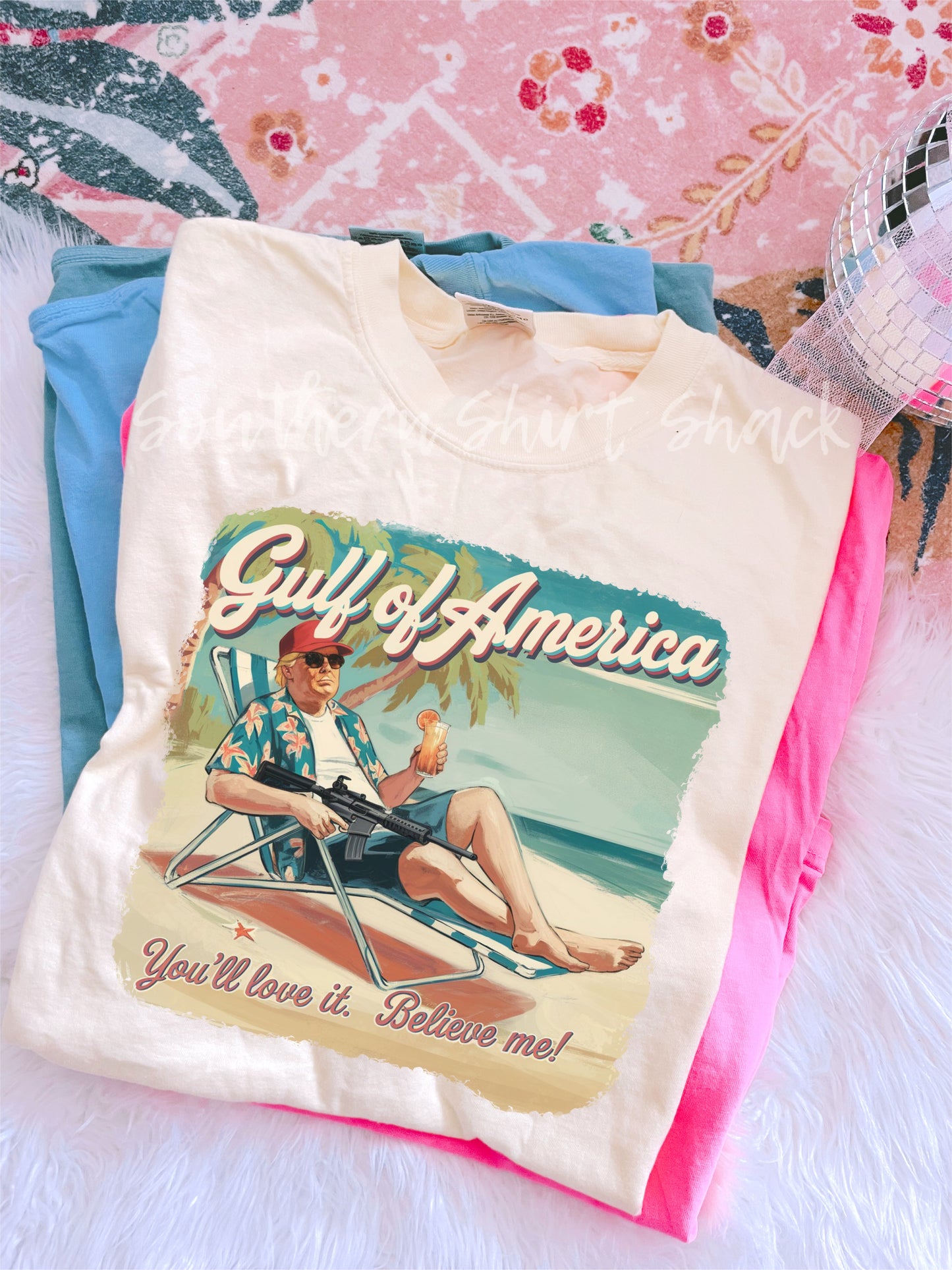 Tropical Trump Gulf of America Comfort Colors tee | Ivory