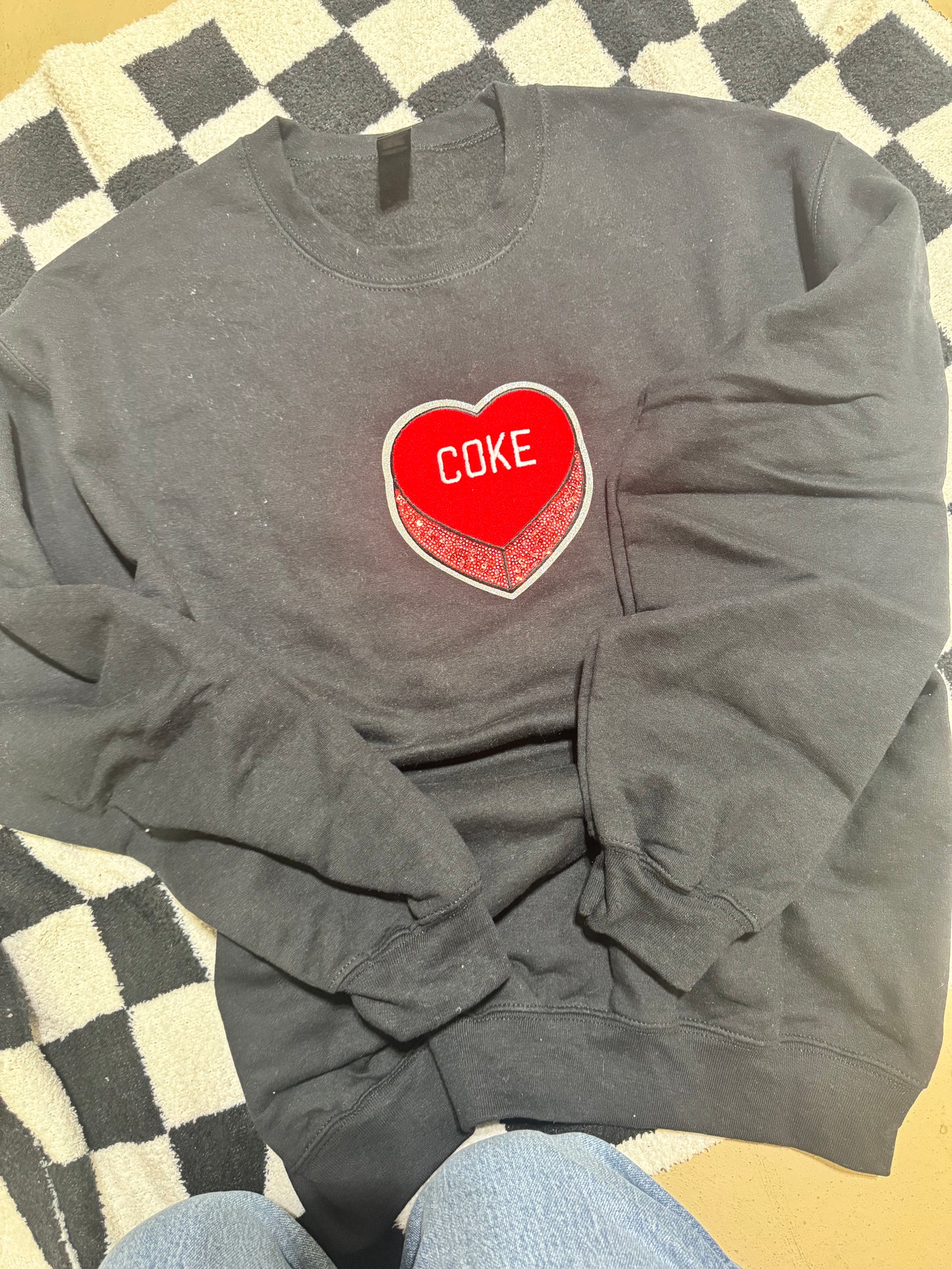 Cola heart patch sweatshirt | m | READY TO SHIP