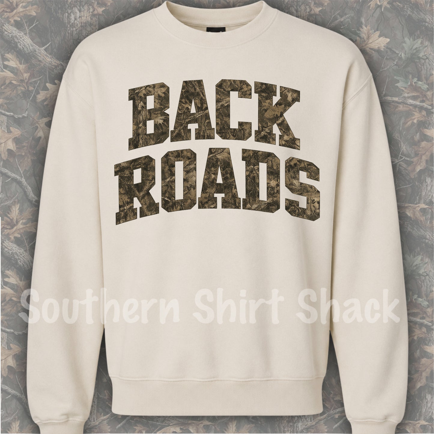 Camo Back Roads Sweatshirt | Sand
