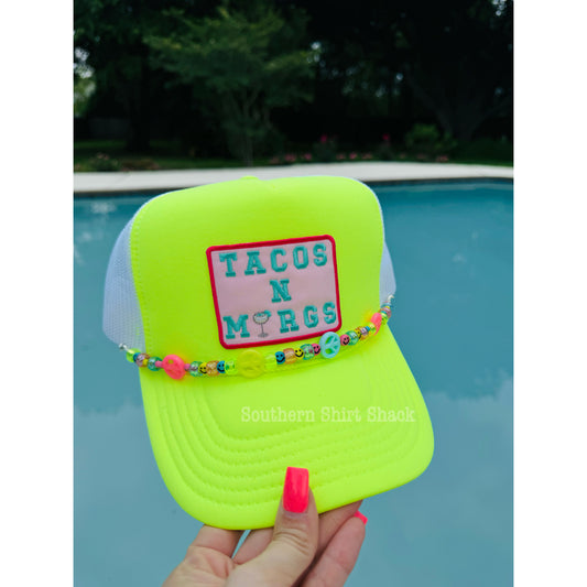 Tacos n Margs | trucker hat with hat charm