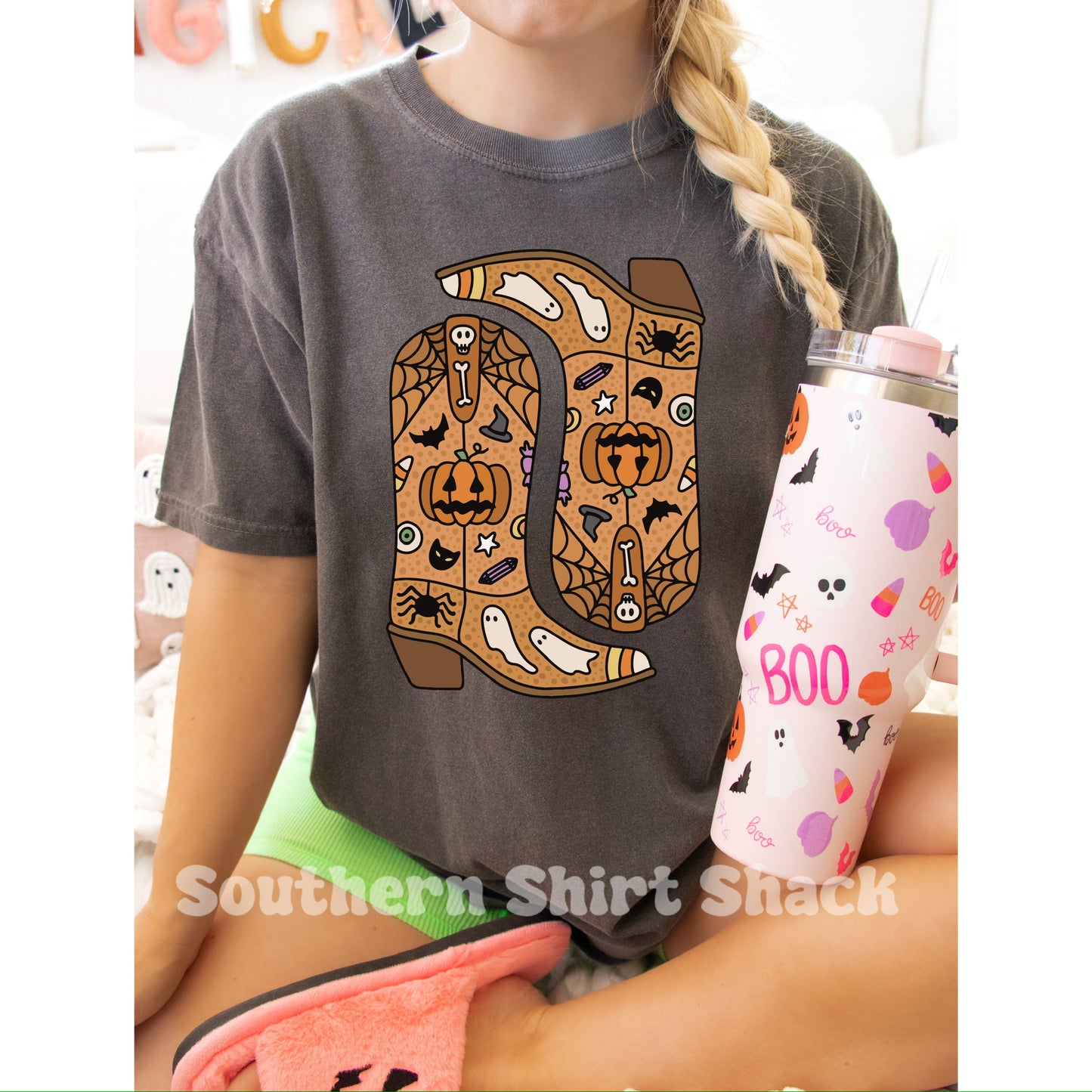 Halloween Boots | MULTIPLE OPTIONS | Pepper Comfort Colors Tee