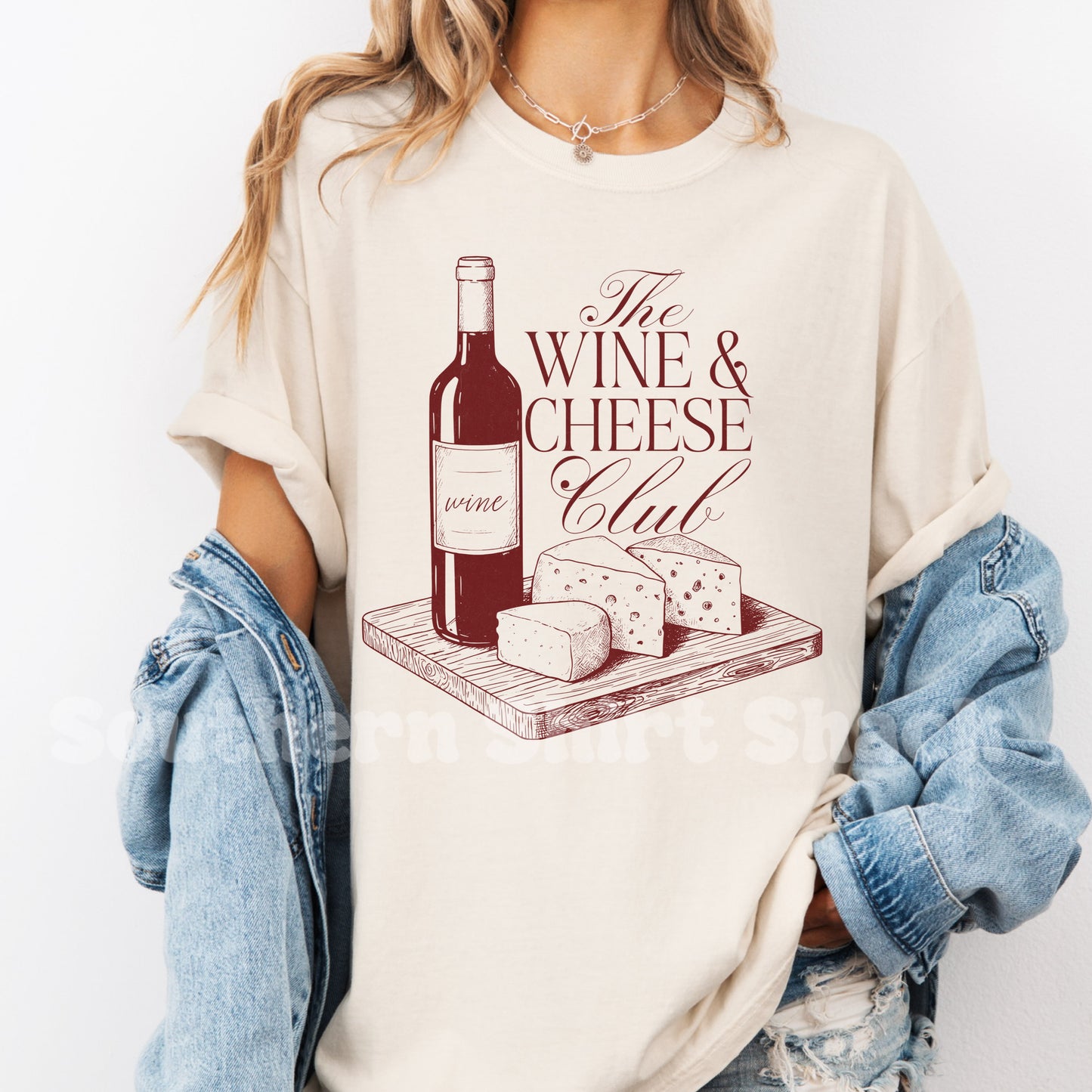 Wine & Cheese Club Comfort Colors tee | Ivory