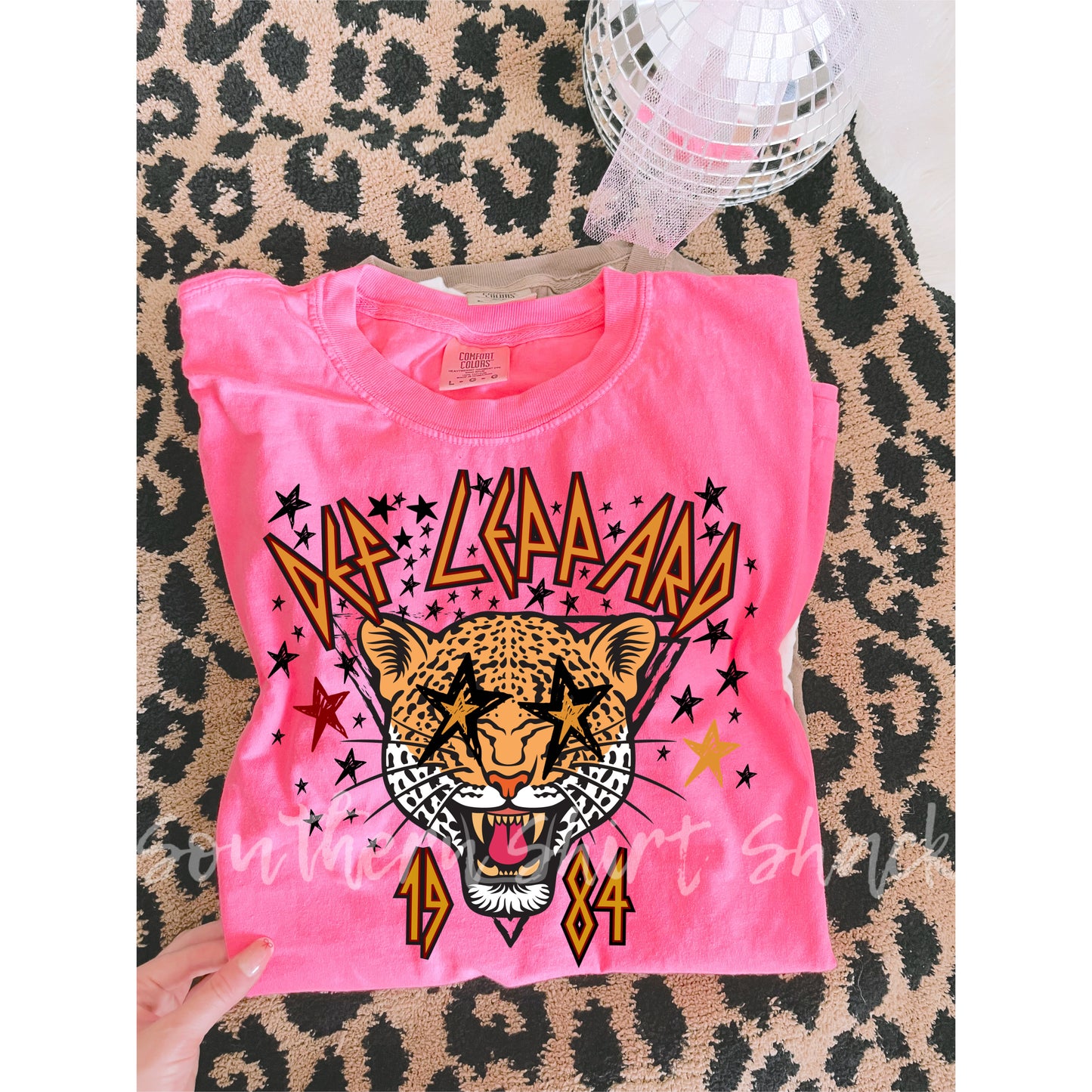 Edgy Def Lepp Comfort Colors tee | Neon Pink