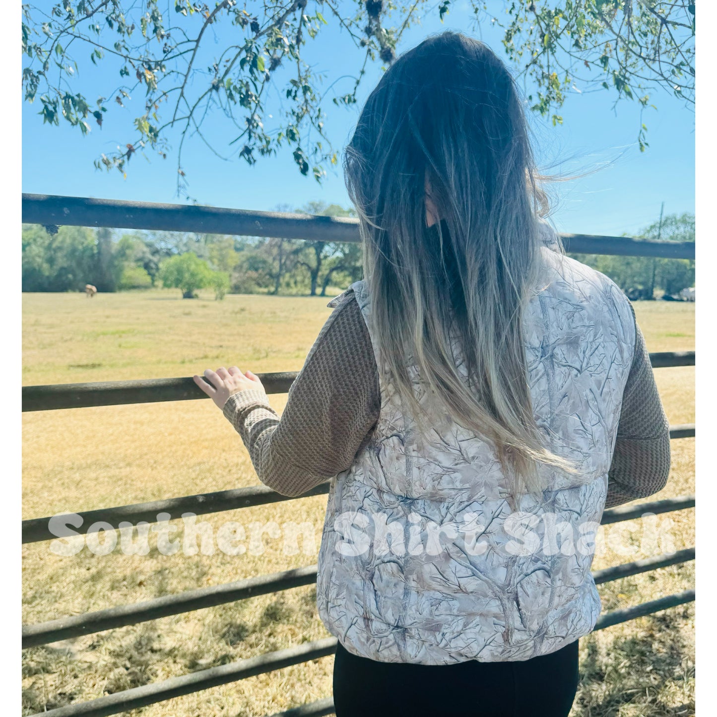 Icy Tree Camo Puffer Vest READY TO SHIP