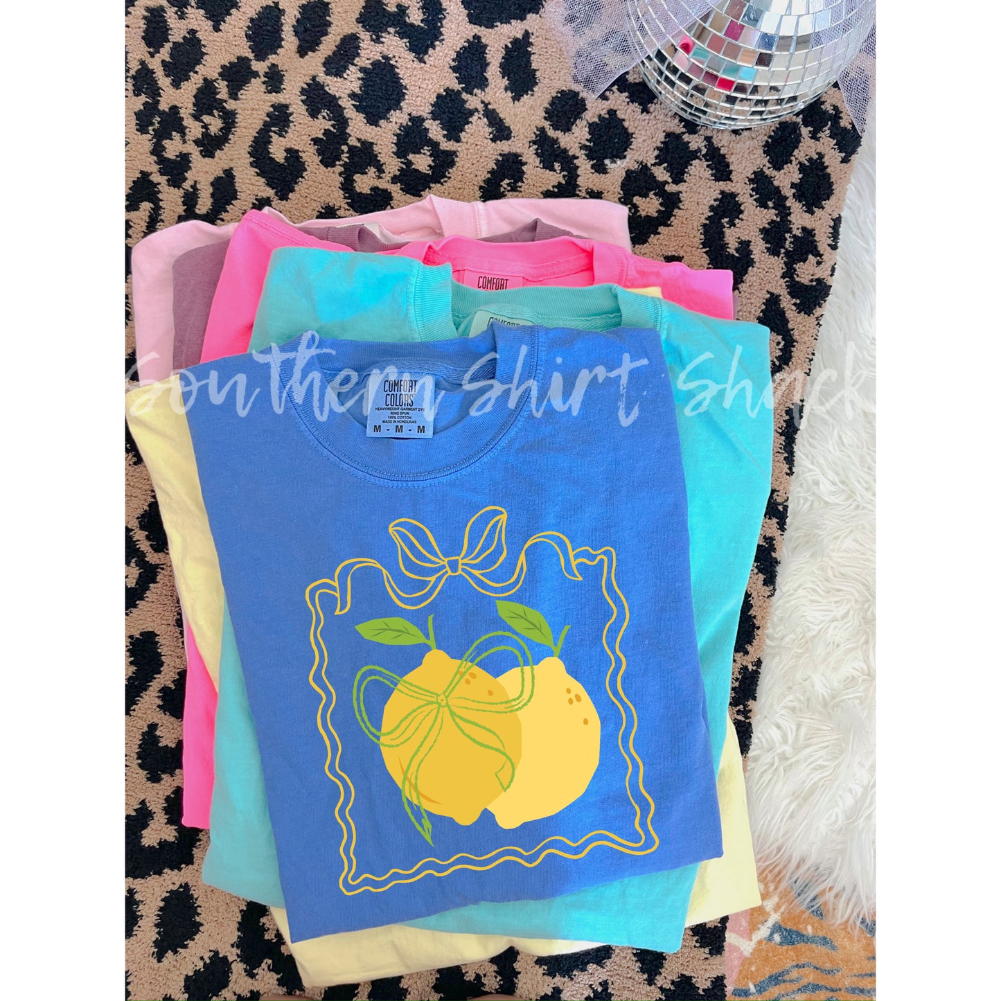 Girly Lemons Comfort Colors tee | Flo blue