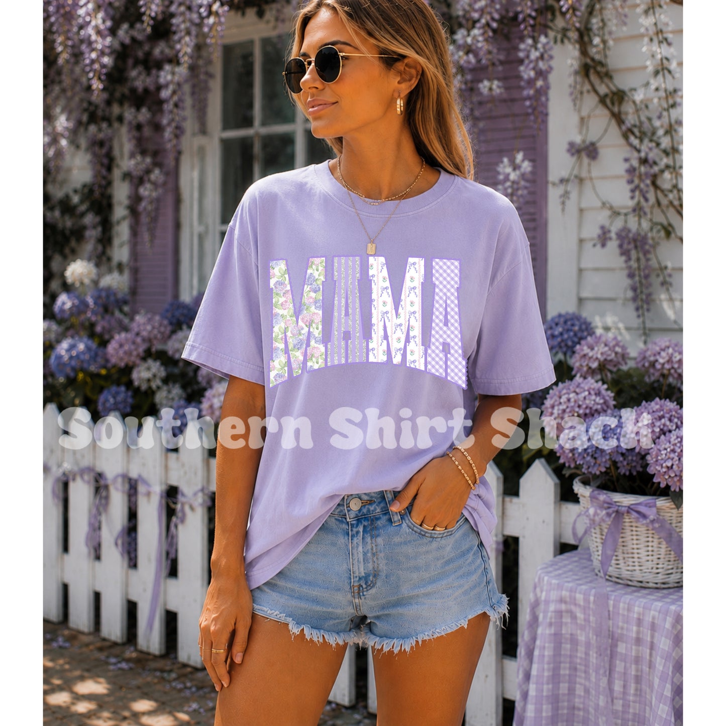 Purple Mama Blossoms | Orchid Comfort Colors Tee