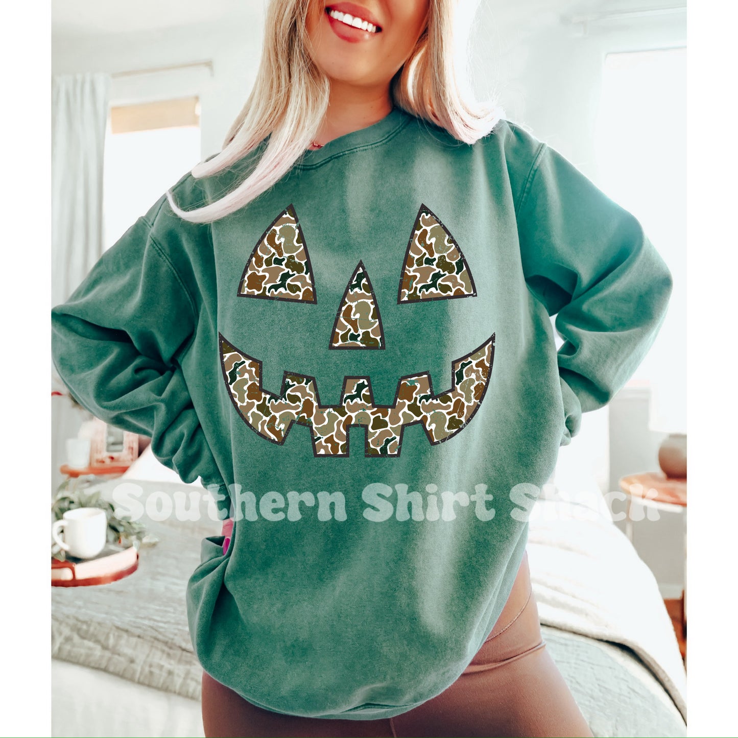 Camo Jac Comfort Colors Sweatshirt | Light Green