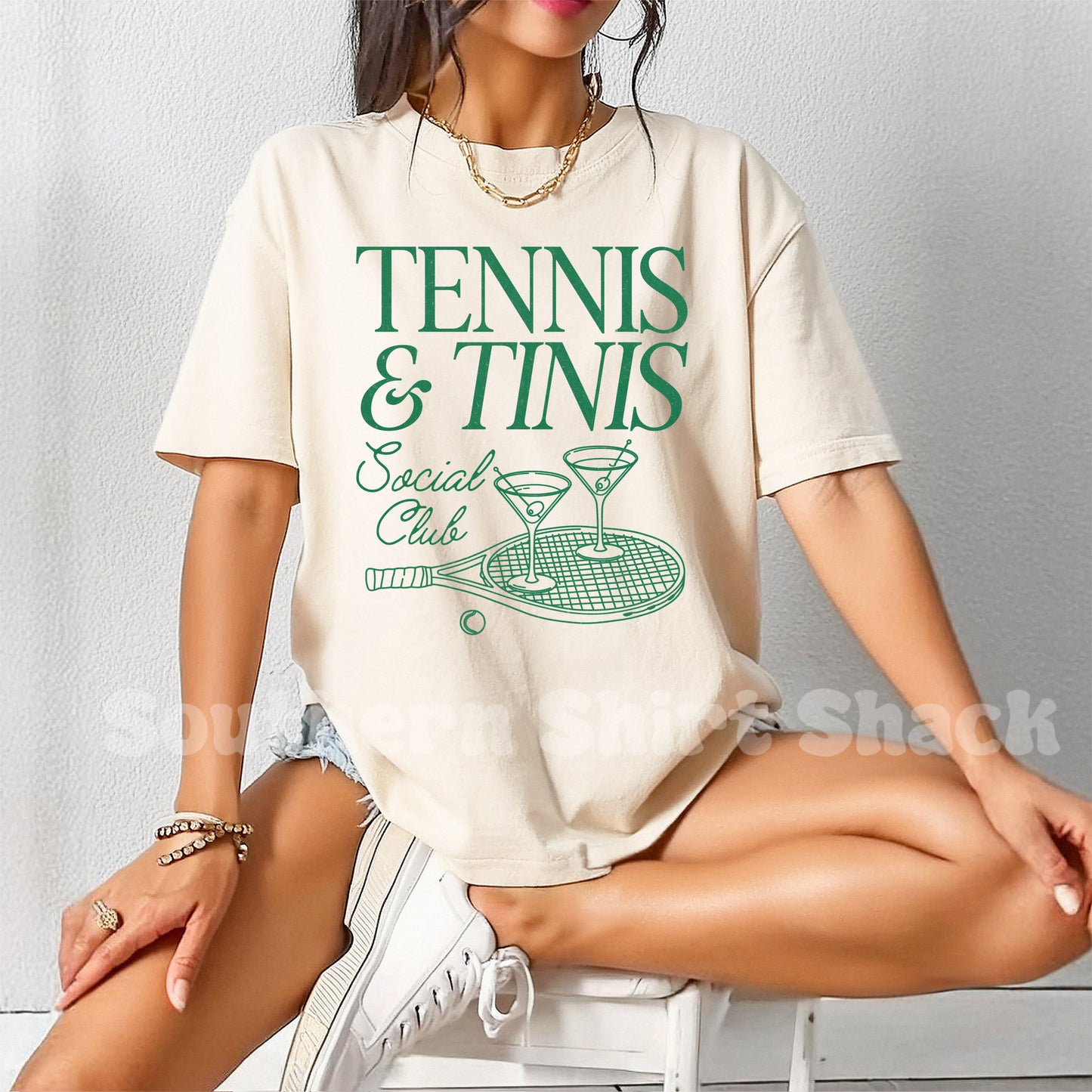 Tennis & Tinis Comfort Colors tee | Ivory