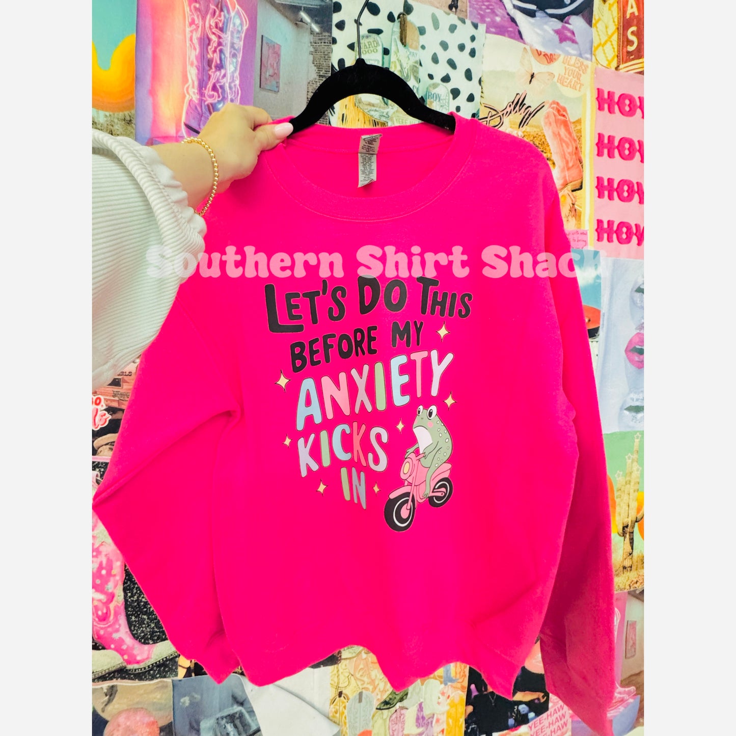 Let’s do this before my anxiety kicks in | Hot Pink Sweatshirt