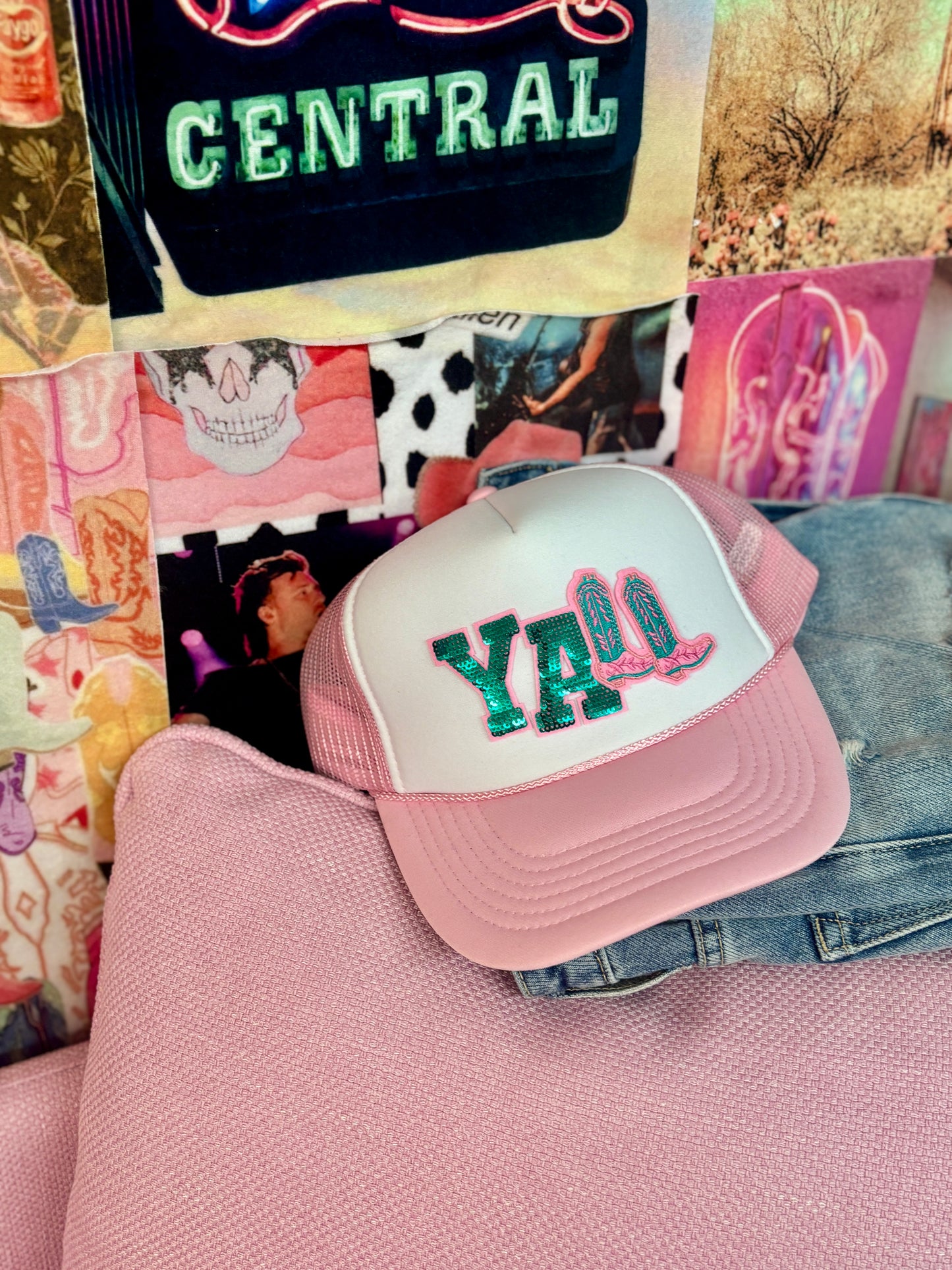 Yall pink/white Trucker Hat | READY TO SHIP