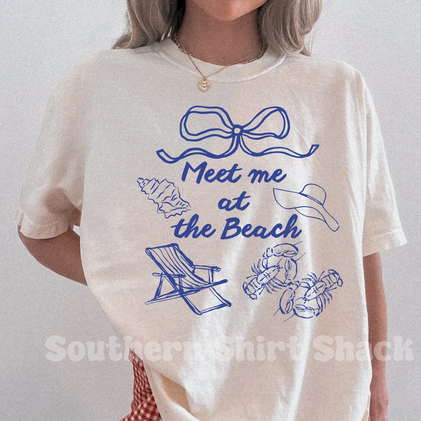 Preppy Meet me at the Beach Comfort Colors tee | Ivory