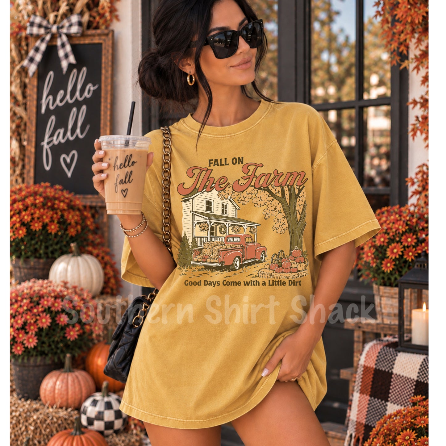 Fall on the Farm | Mustard Comfort Colors tee