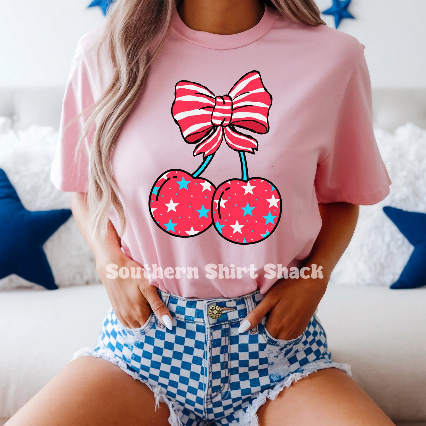 Preppy Star Cherries Comfort Colors tee | Blossom
